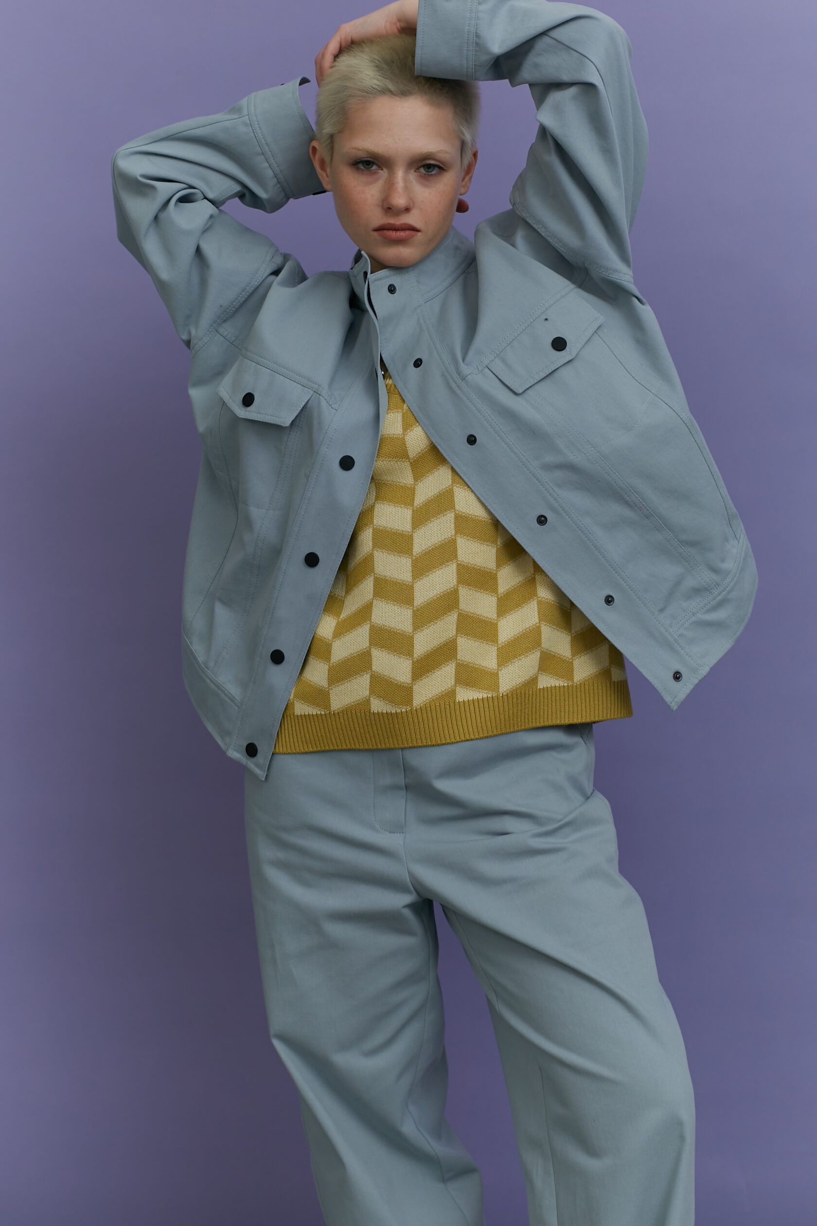 Джинсовка хлопковая голубой S-L