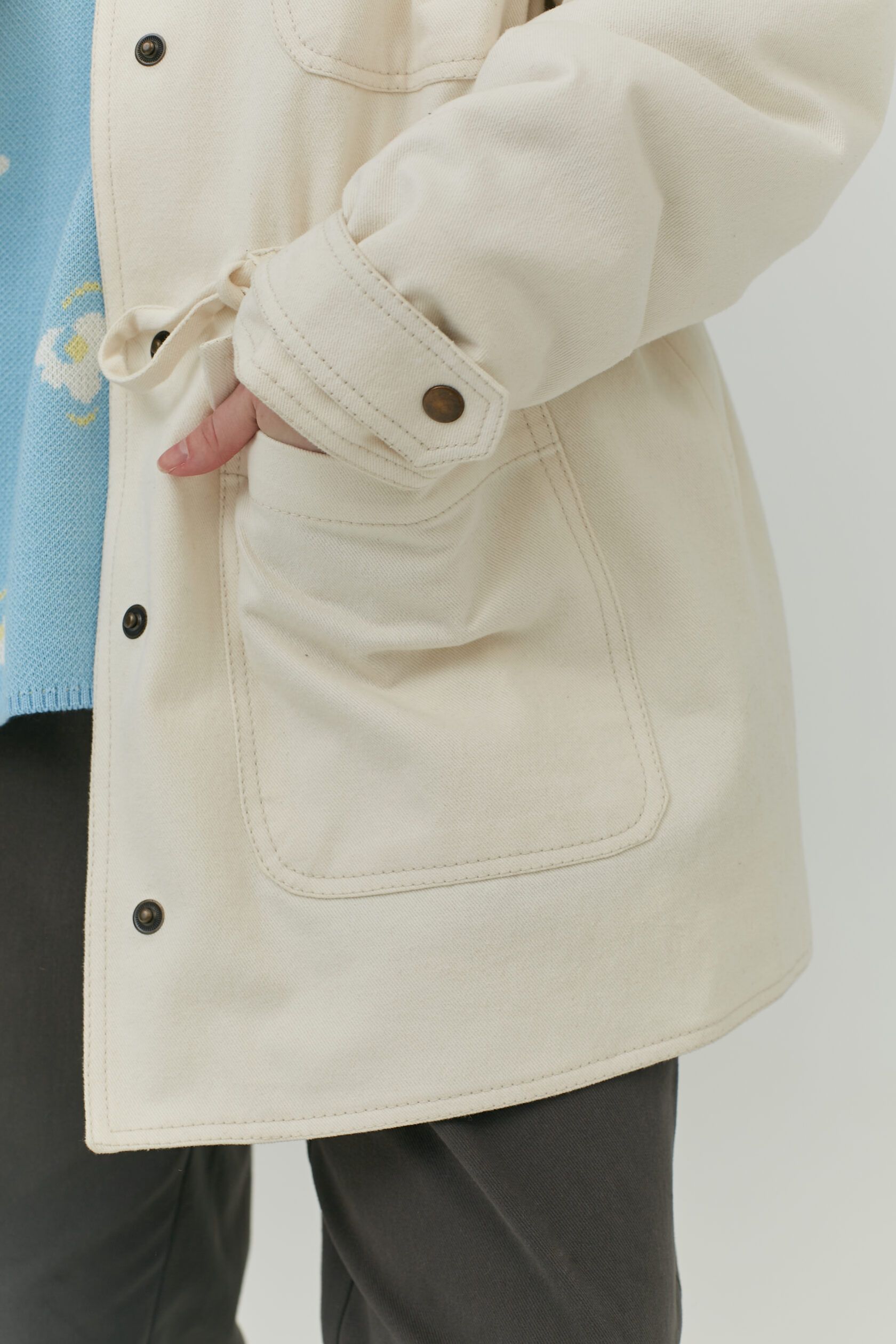 Парка английская на меховой подкладке молочный M-L