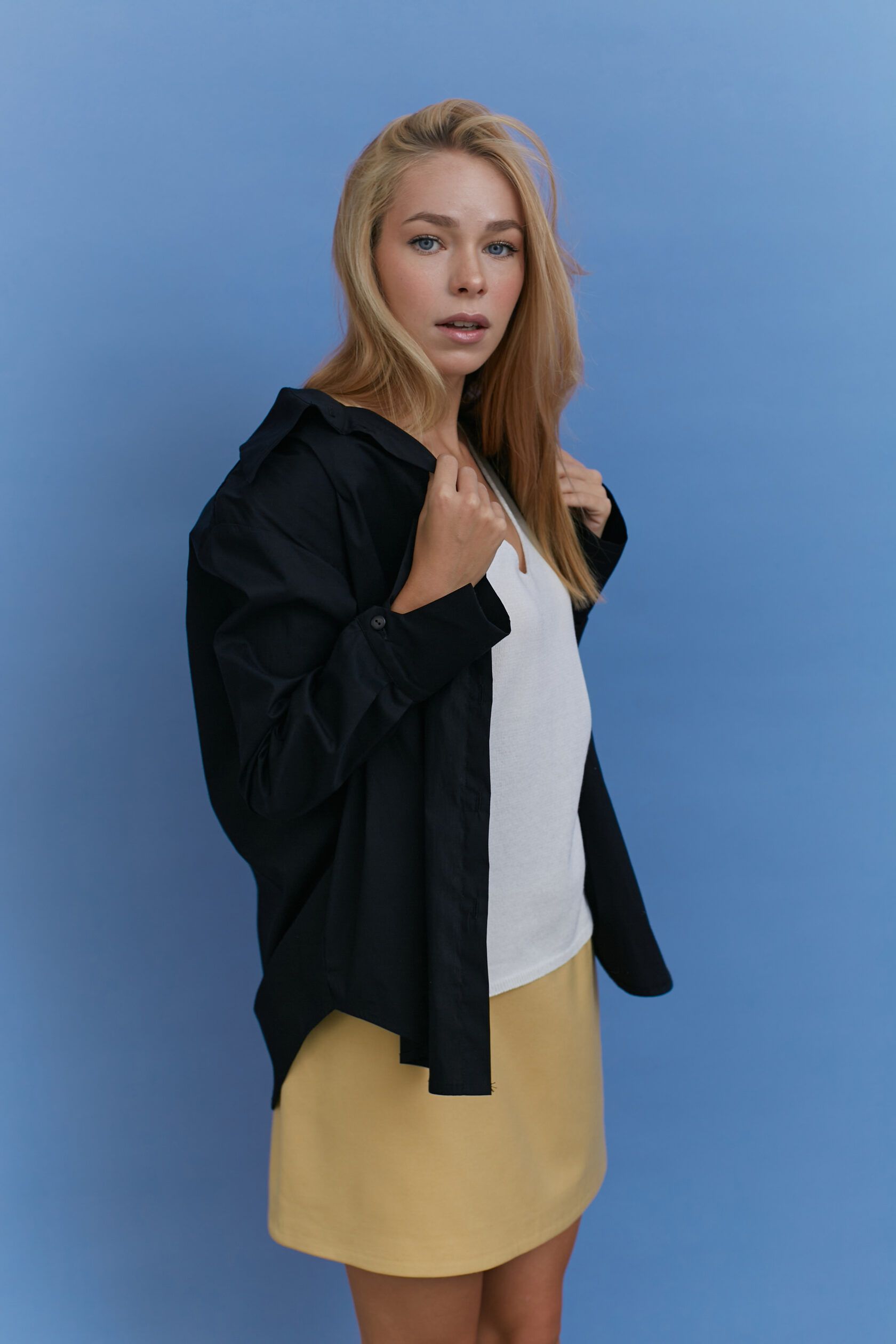 Рубашка хлопок черный S-L