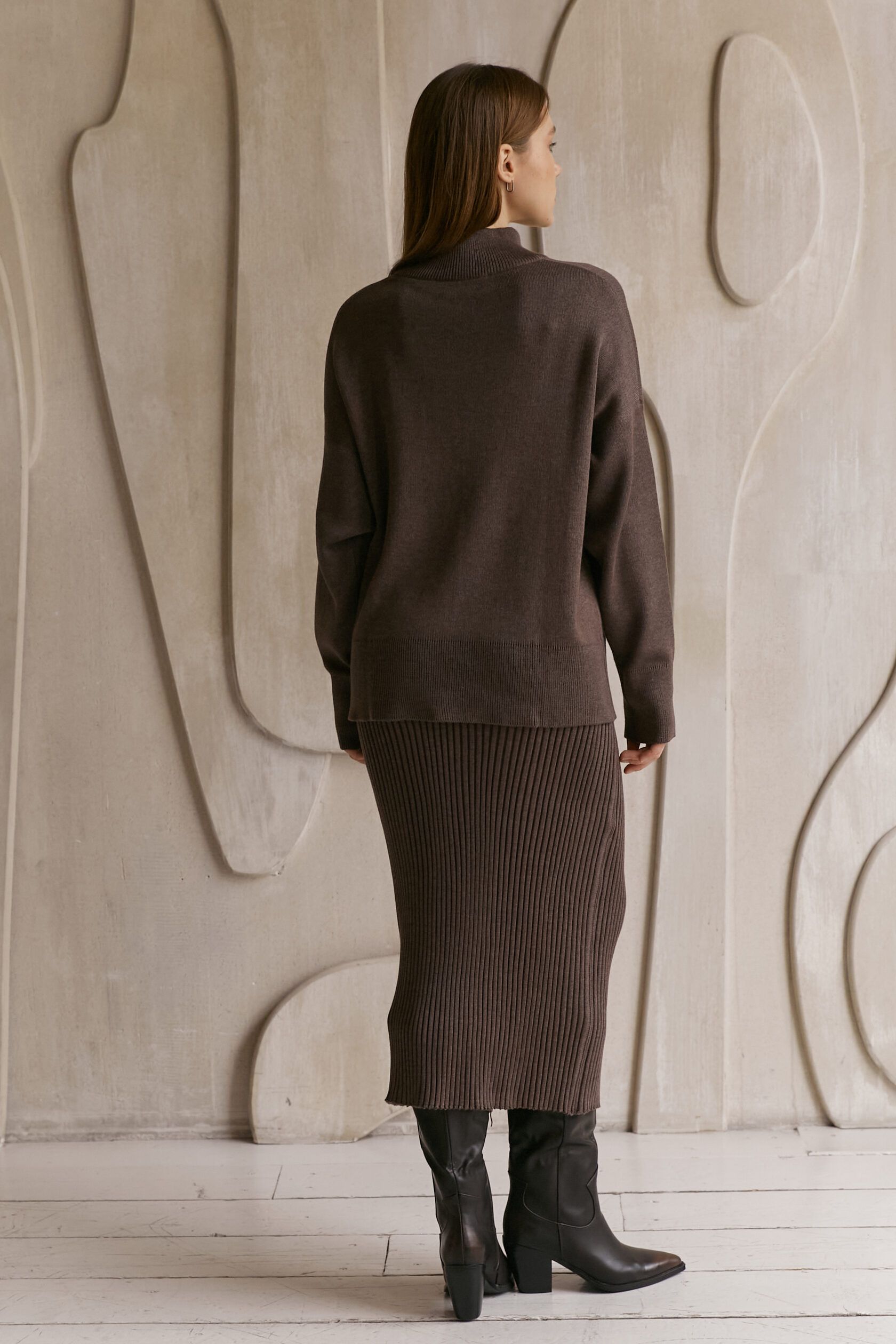 Юбка лапша тауп M-L