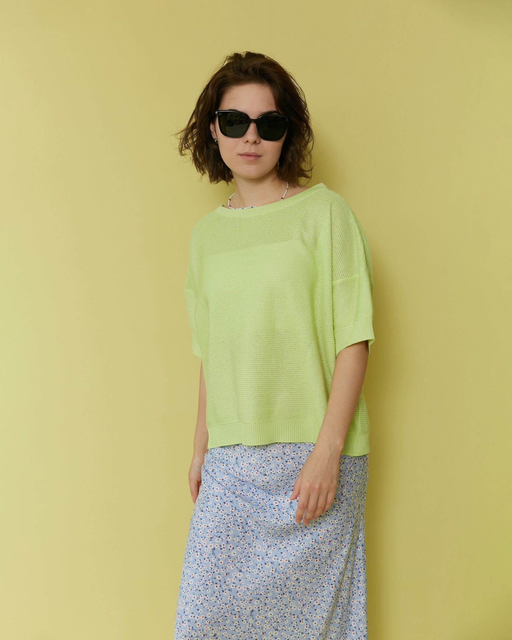 Футболка трикотаж лайм one size