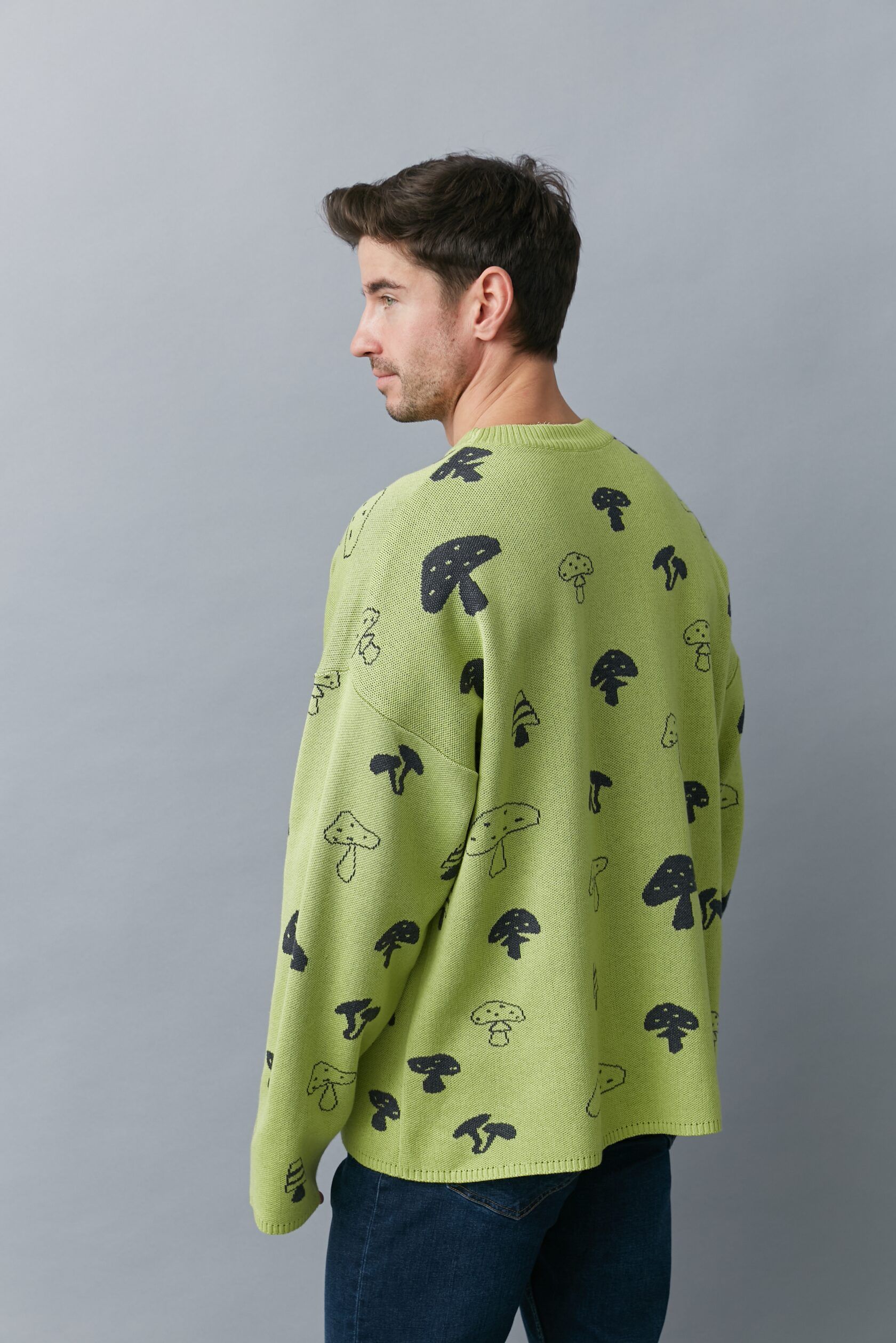 Джемпер мужской Грибочки лайм one size
