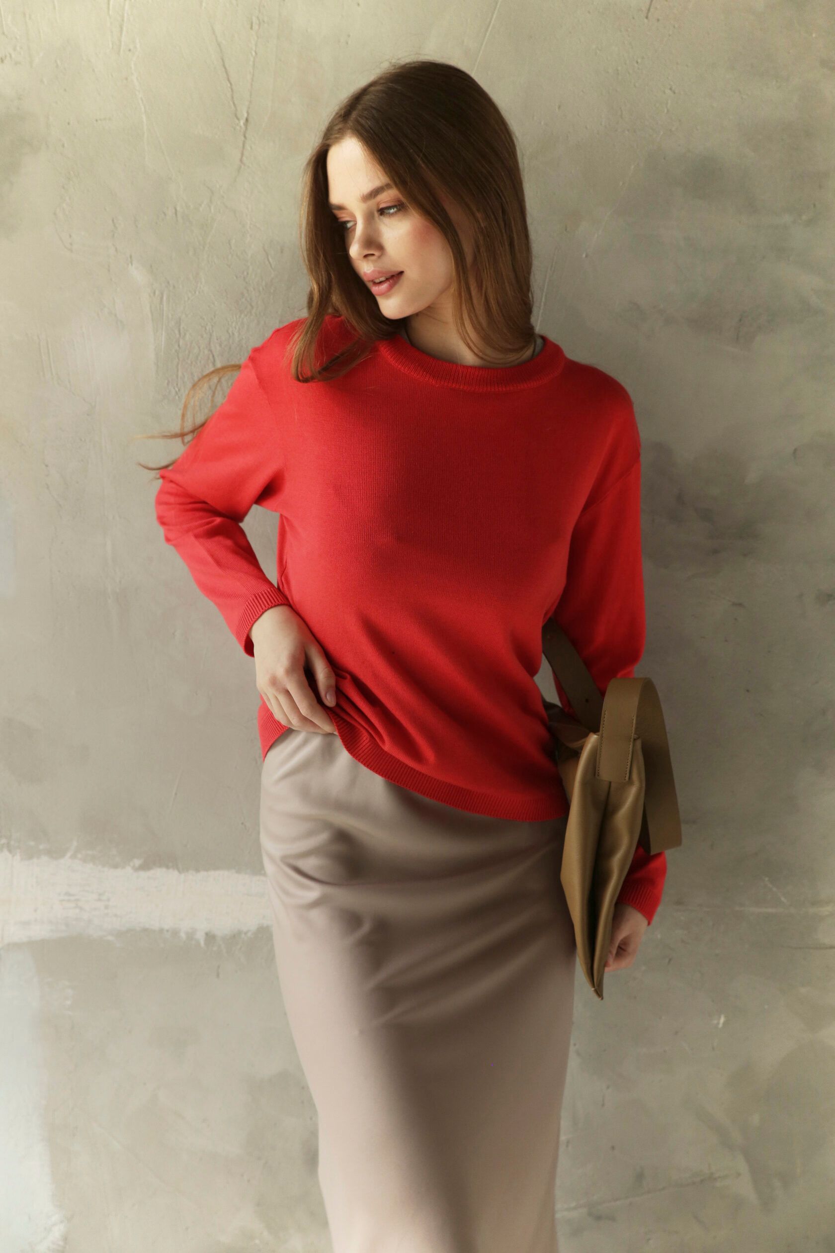 Лонгслив женский коралл XS-S