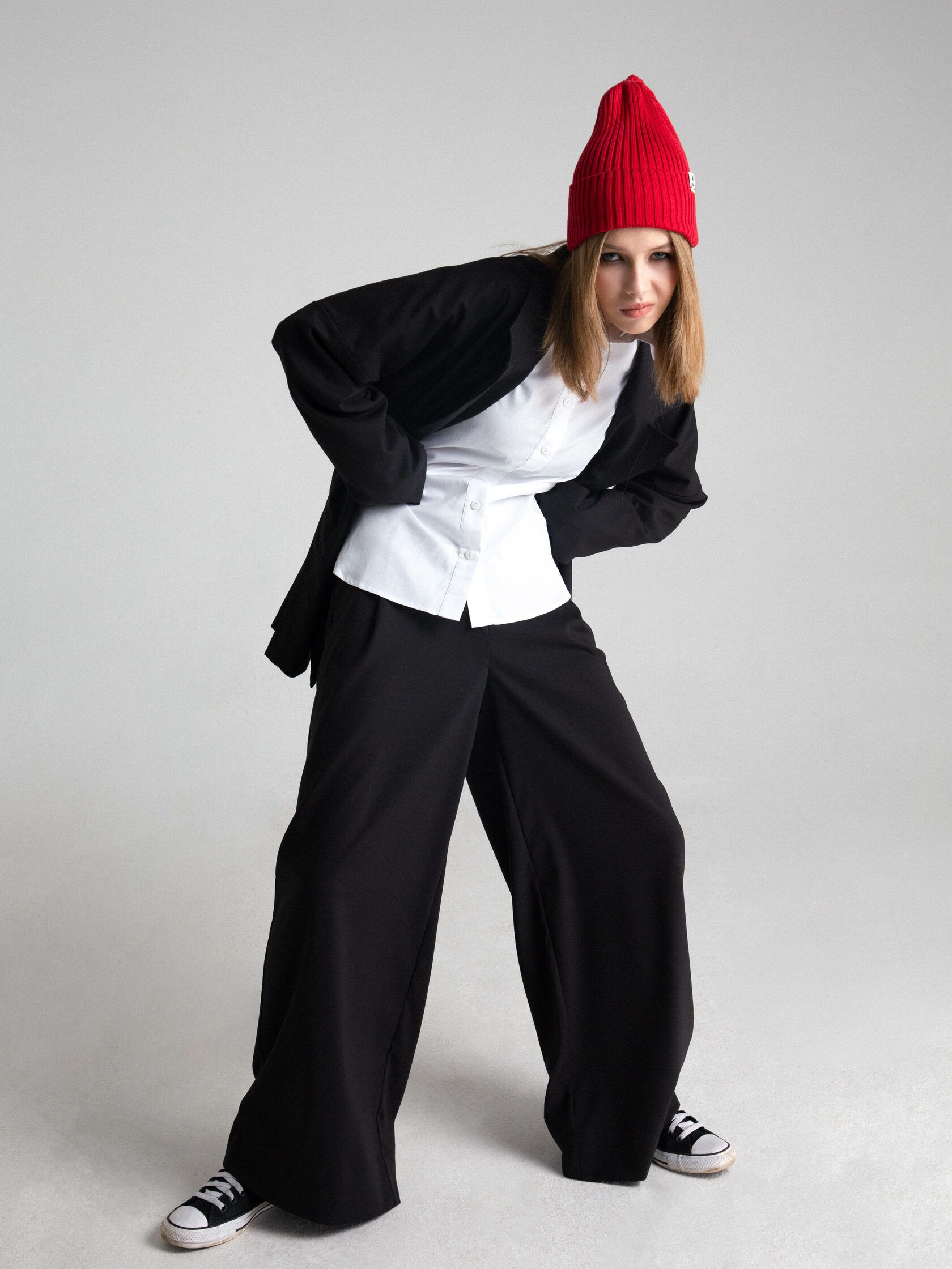 Брюки палаццо вискоза черный L