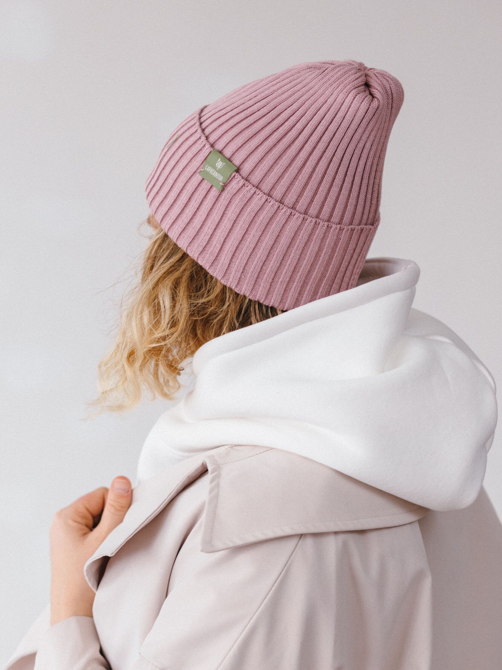 Шапка взрослая пудра S-L