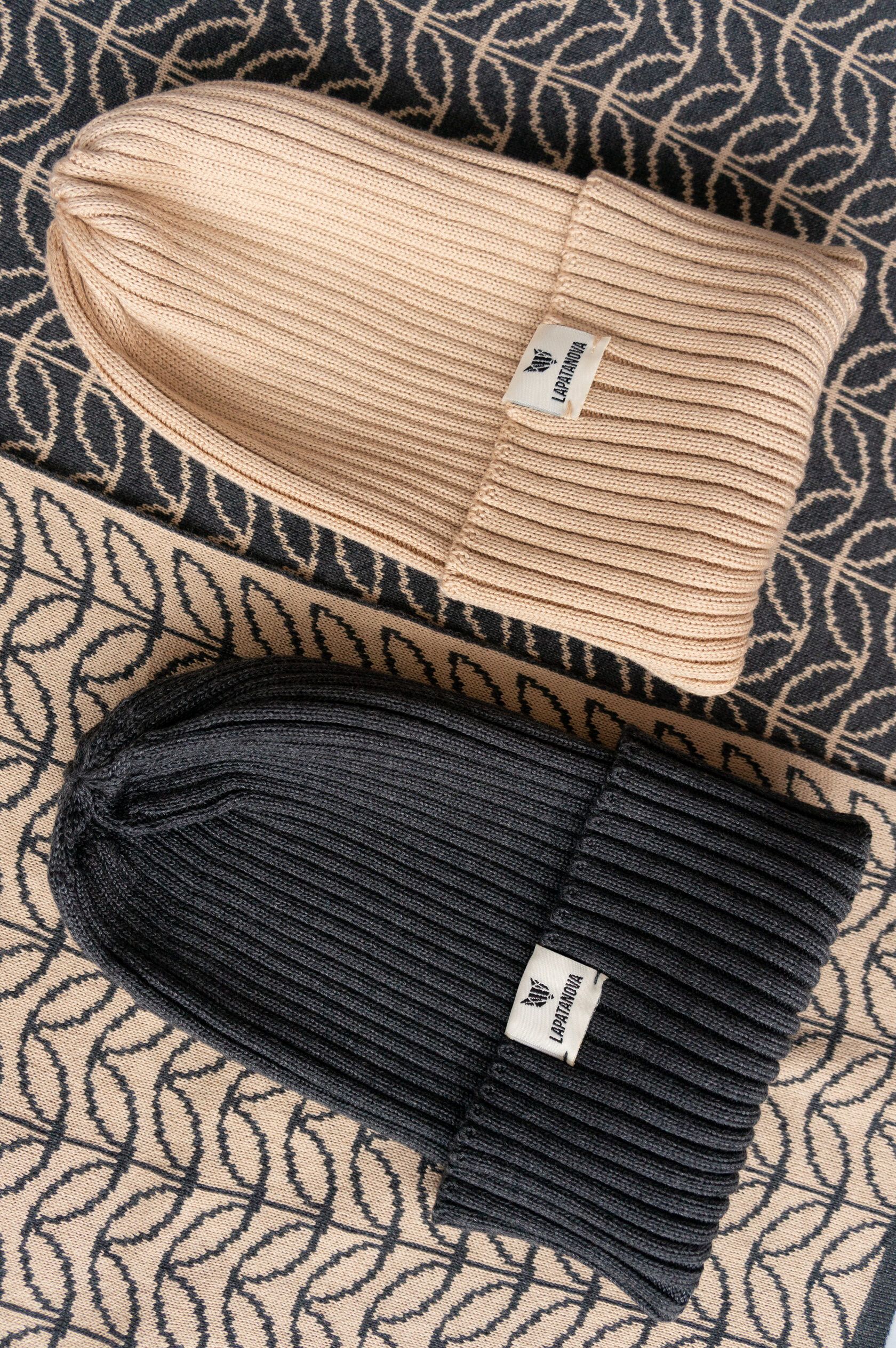 Шарф взрослый Листочки маренго-беж one size