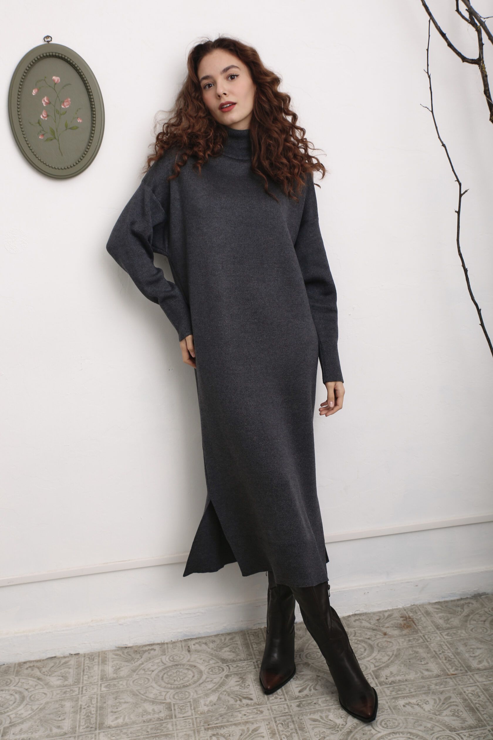 Платье интерлок макси маренго M-L