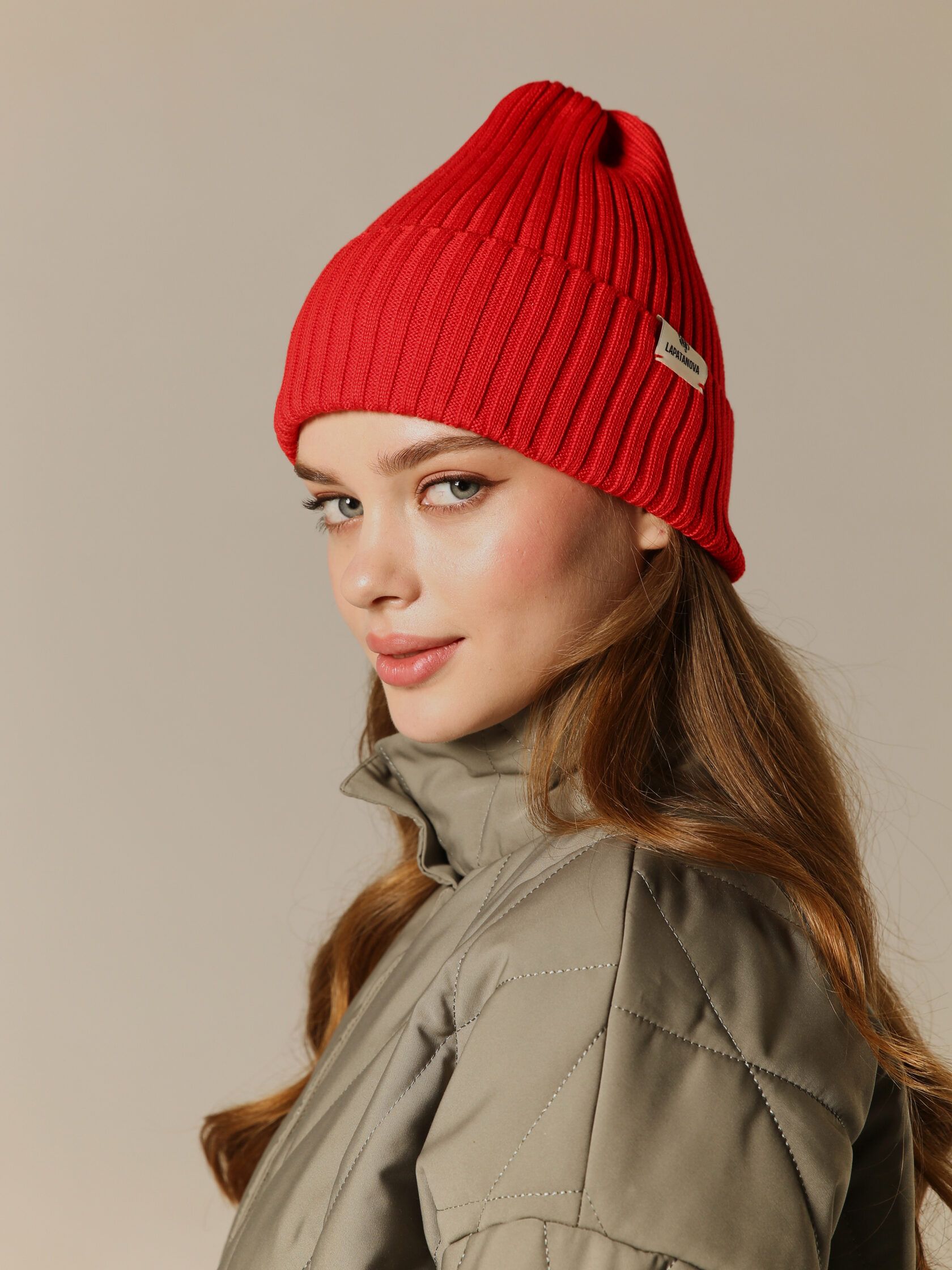 Шапка взрослая алый S-L