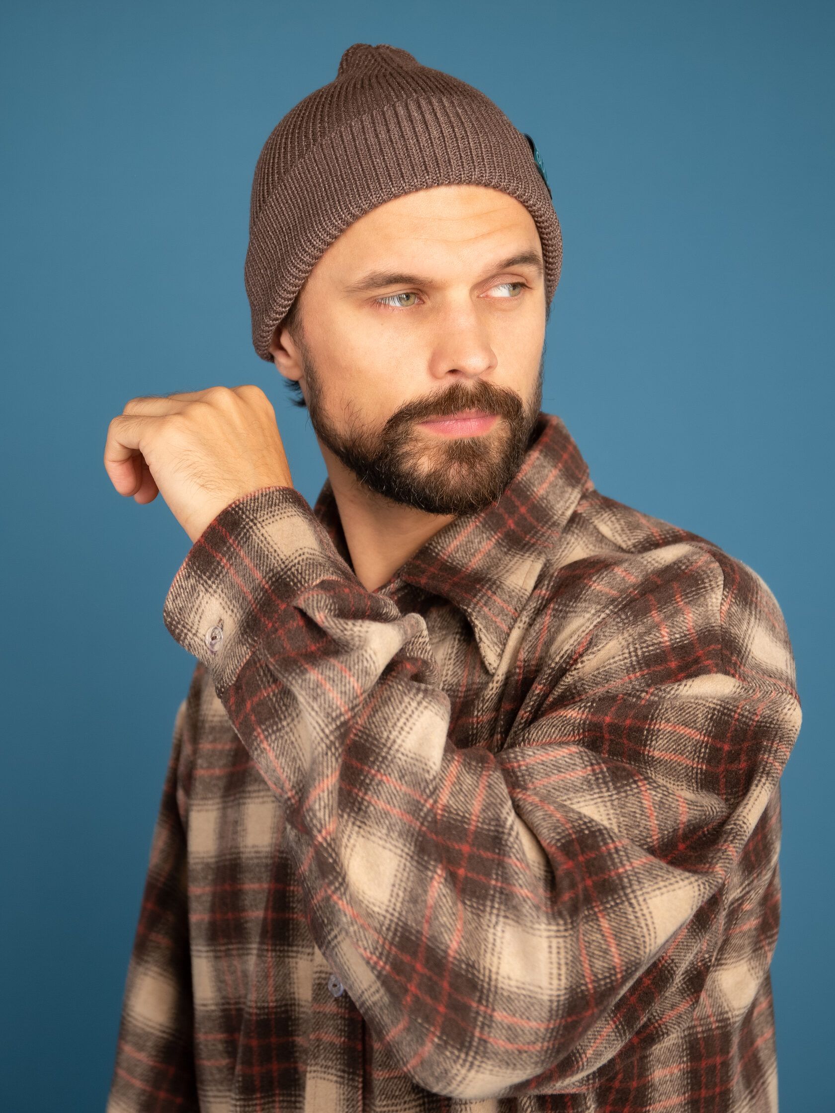 Шапка мужская бини коричневый 54-60