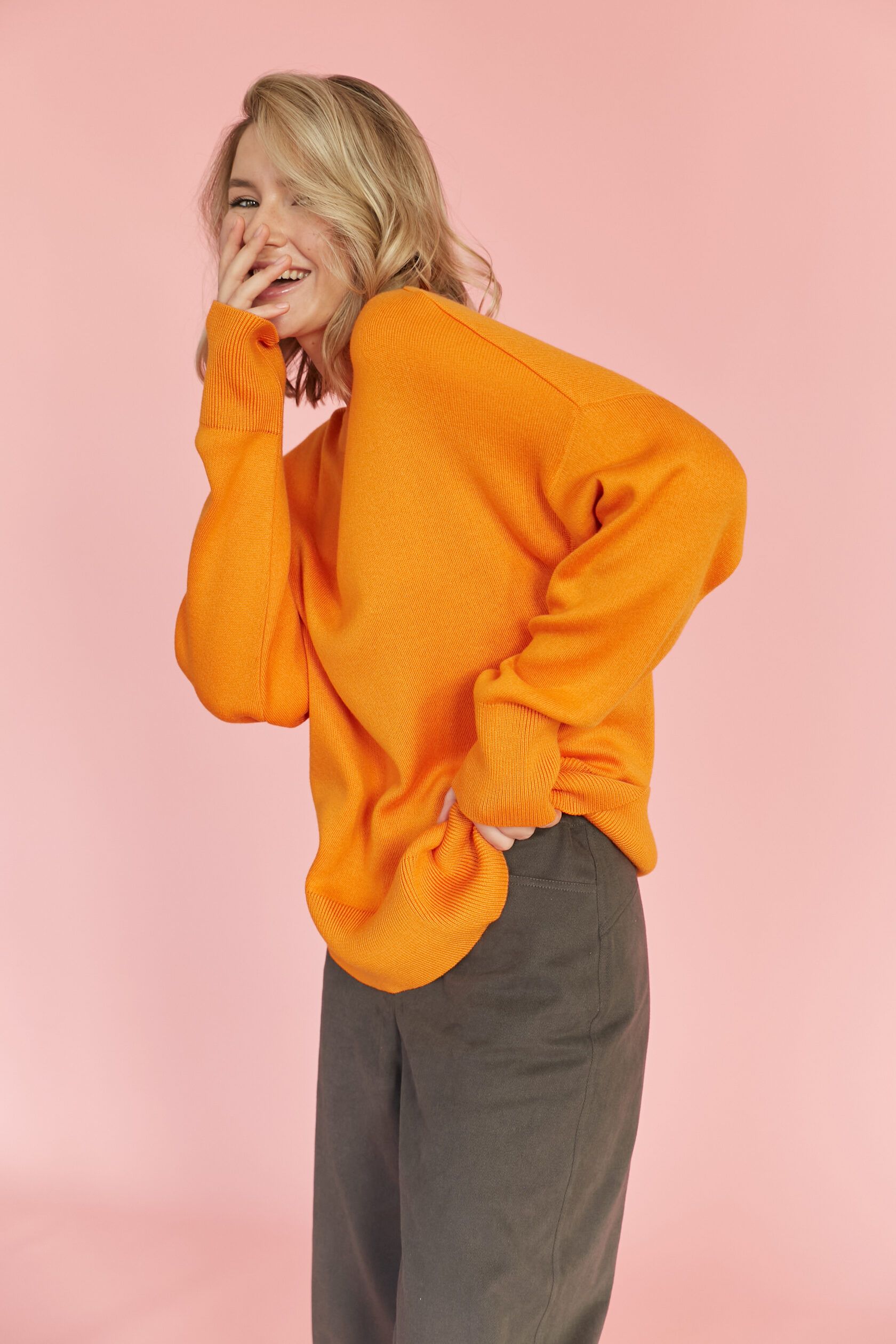 Джемпер Джеки интерлок оранжевый S-L