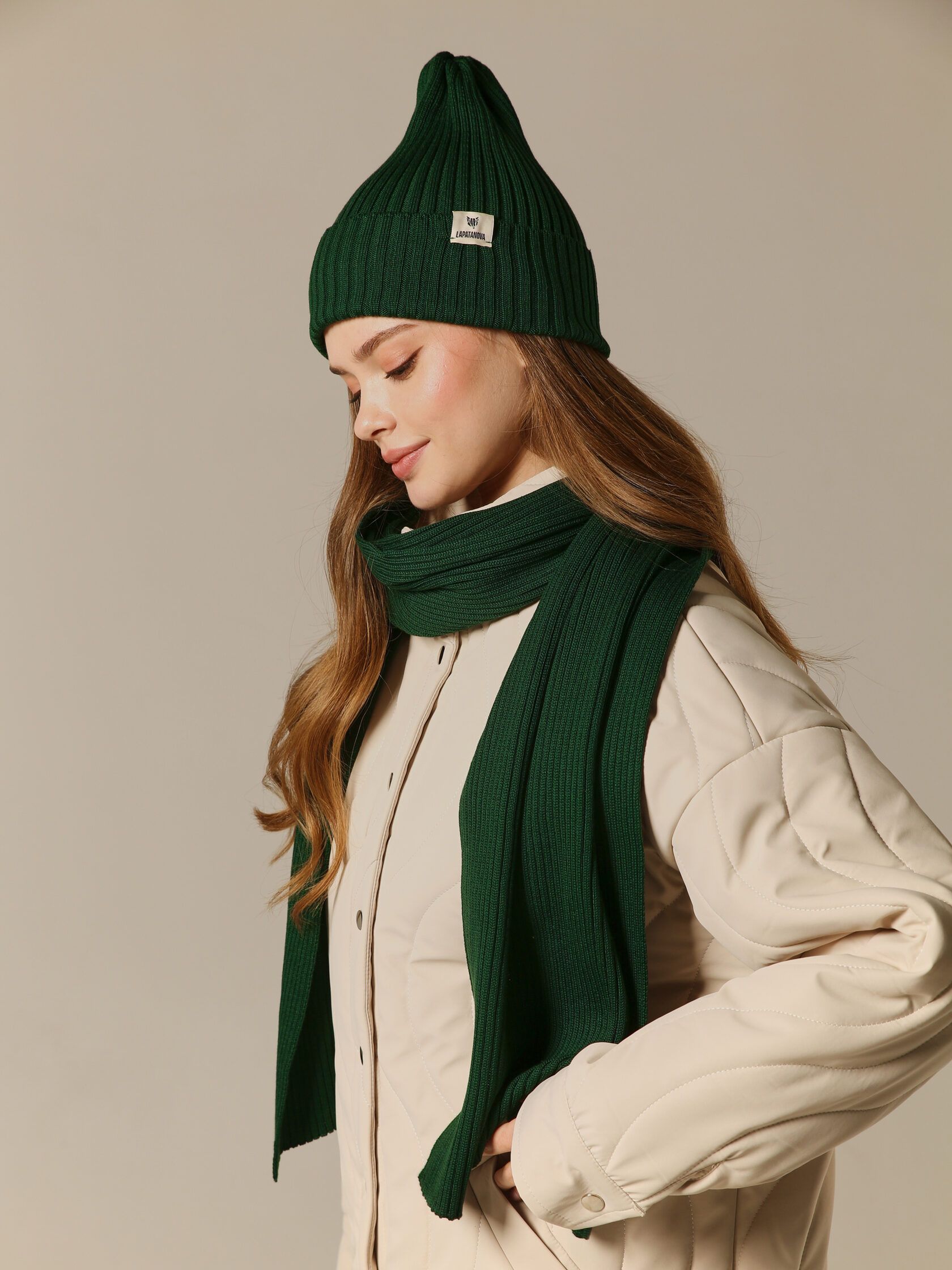 Шапка взрослая изумруд S-L