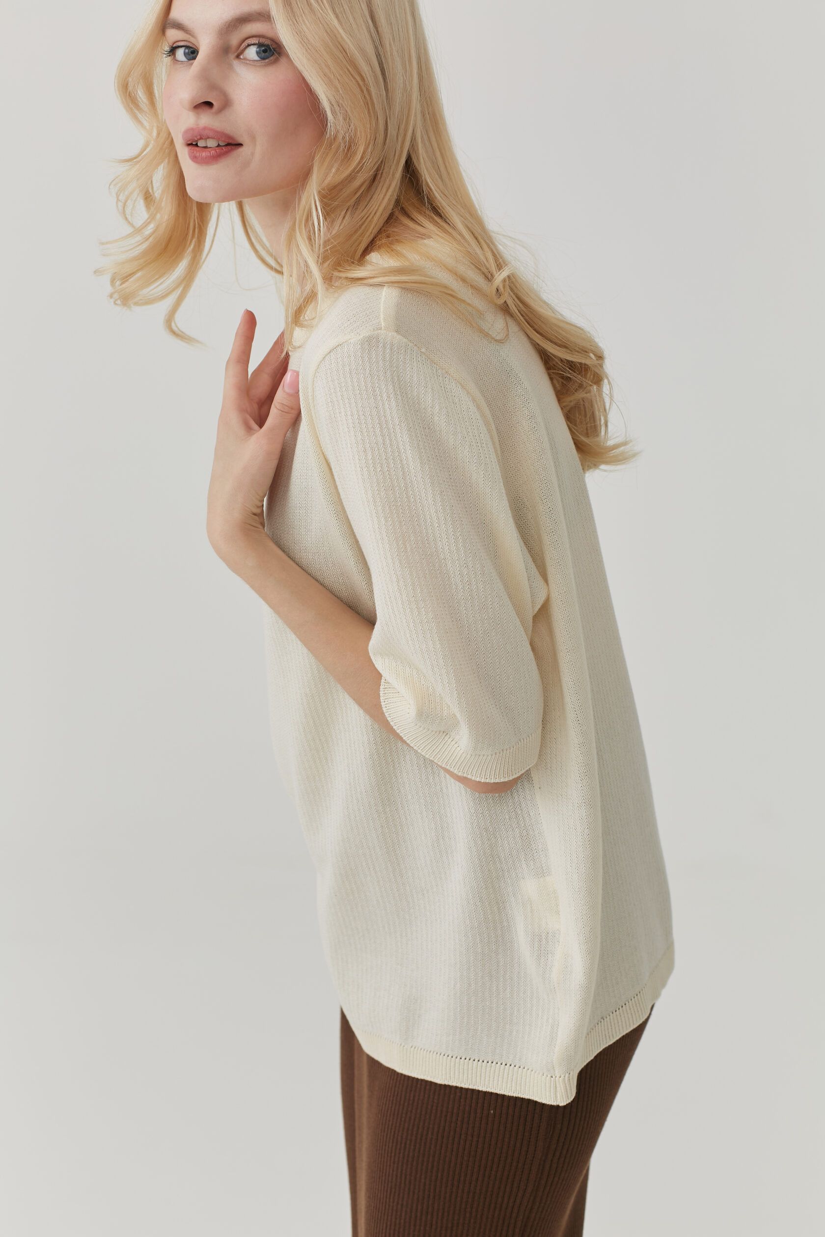 Футболка трикотажная косичка ваниль S-M