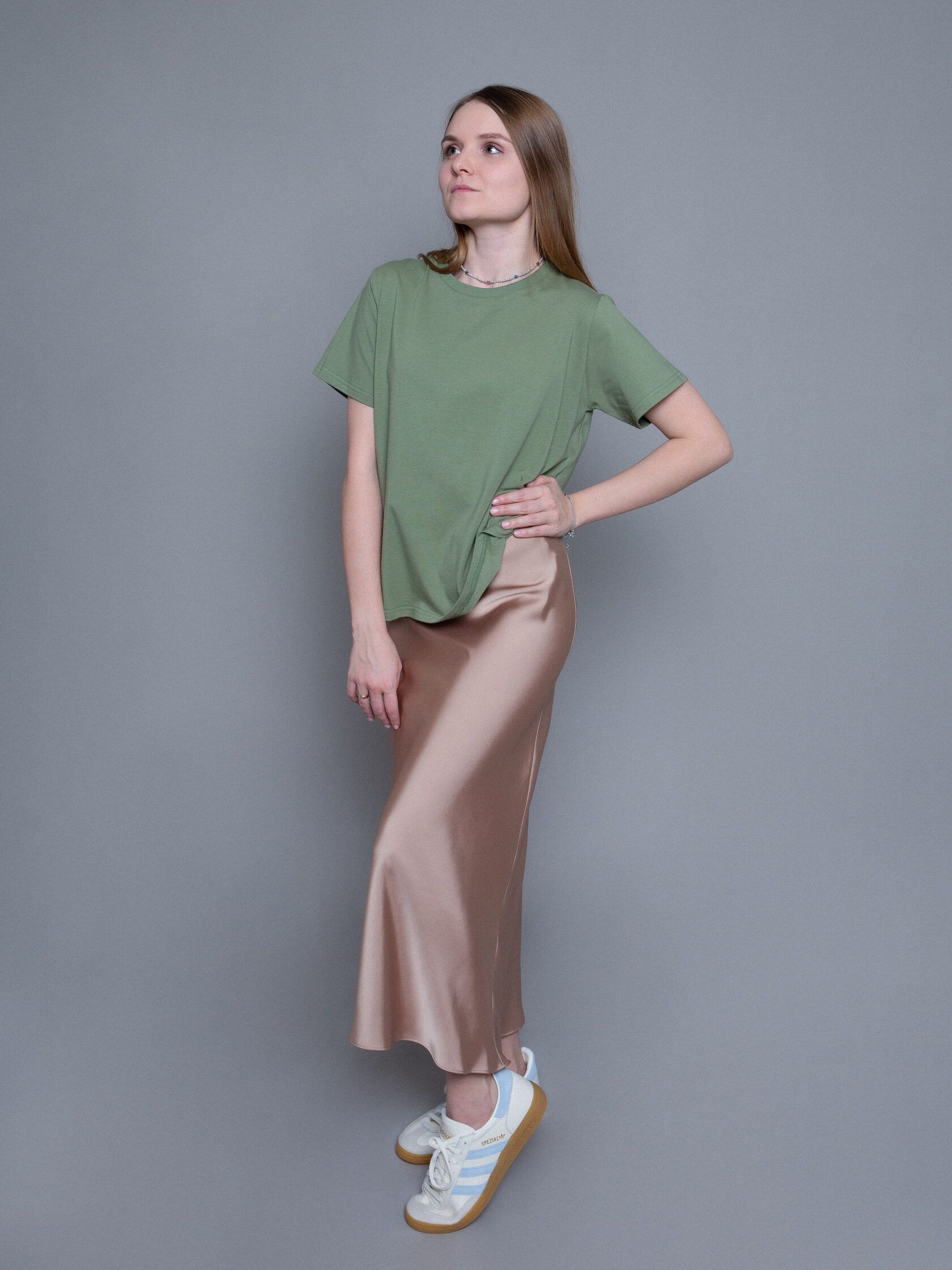 Футболка женская оверсайз олива oversize