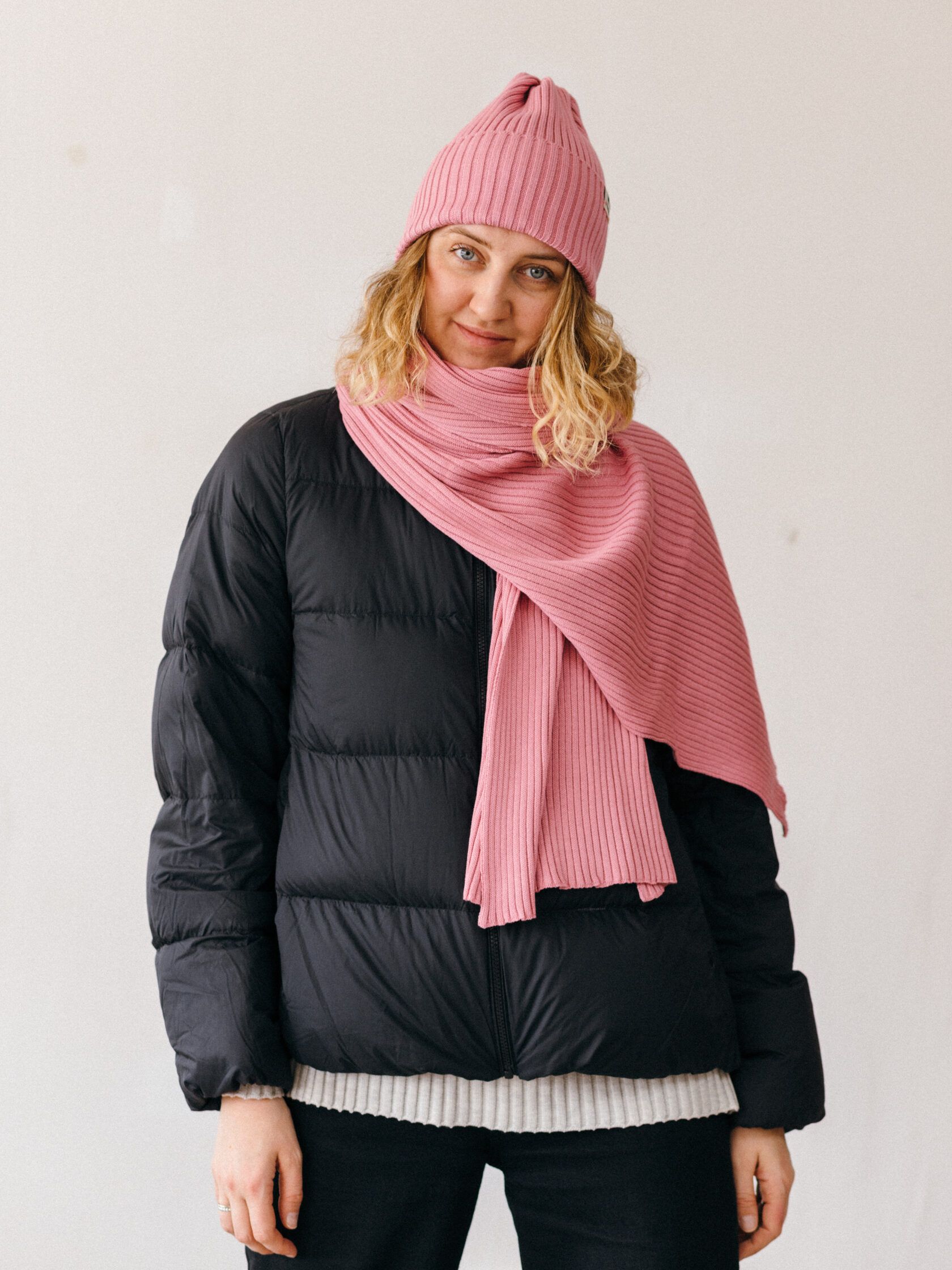 Шарф взрослый классический розовый S-L