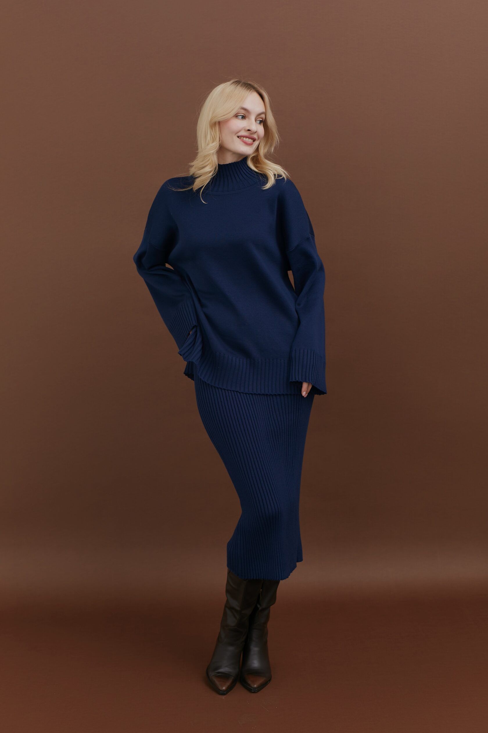 Свитер Кострома синий M-L