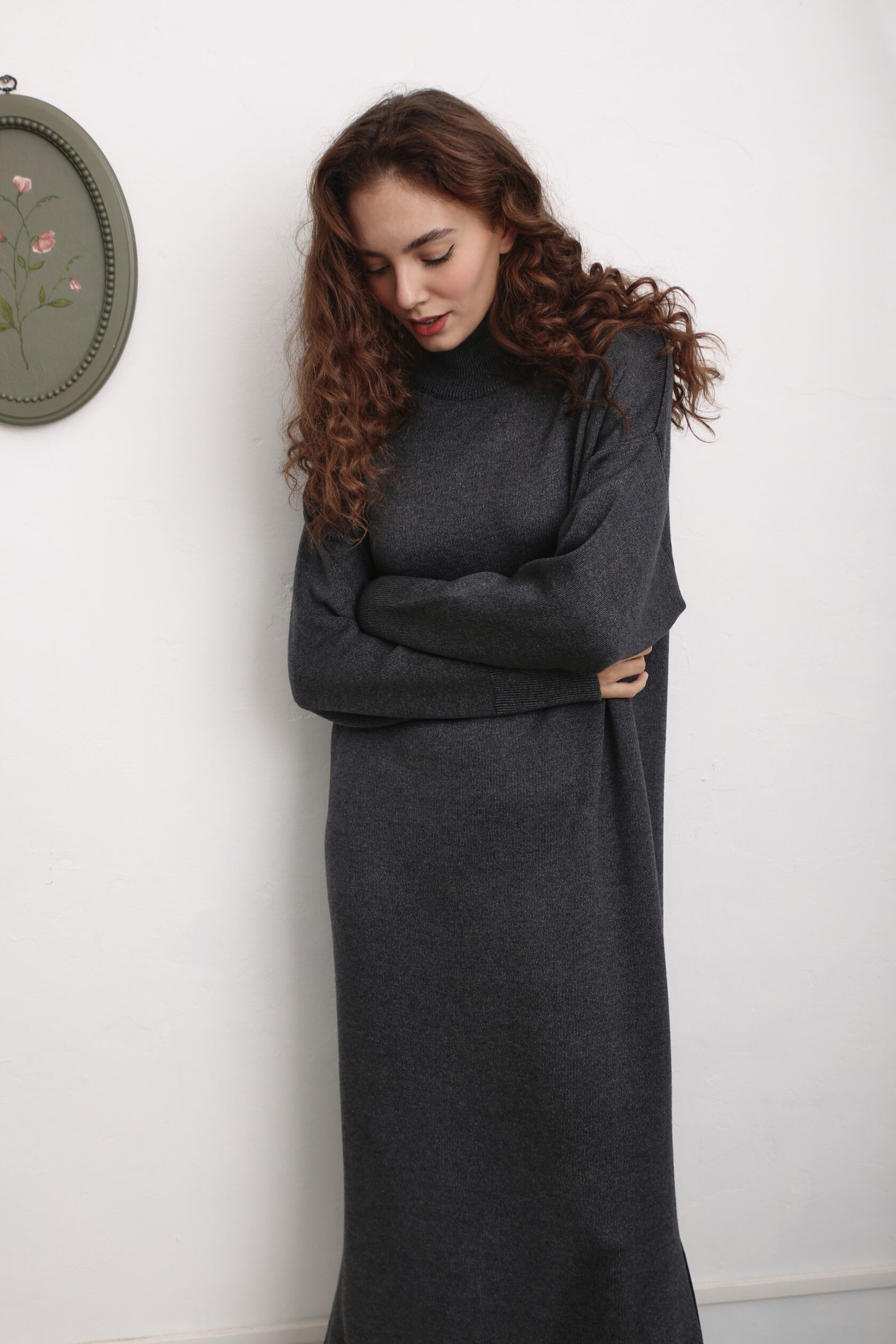 Платье интерлок макси маренго M-L