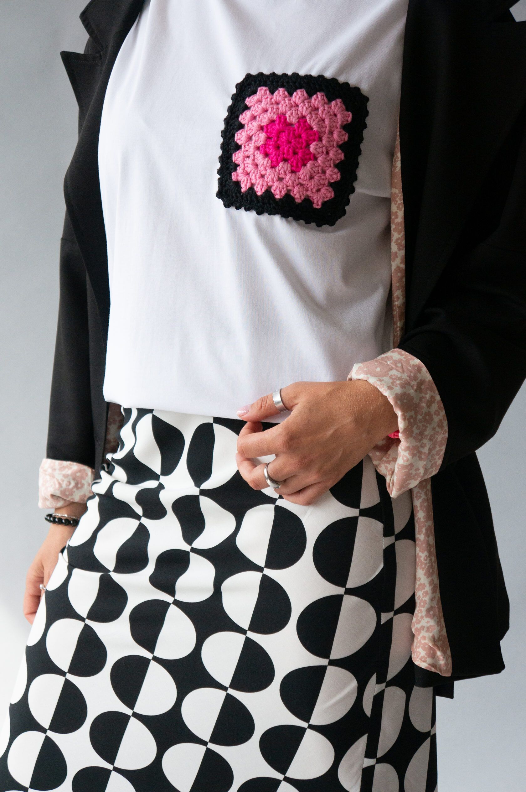 Юбка вискоза миди геометрия M