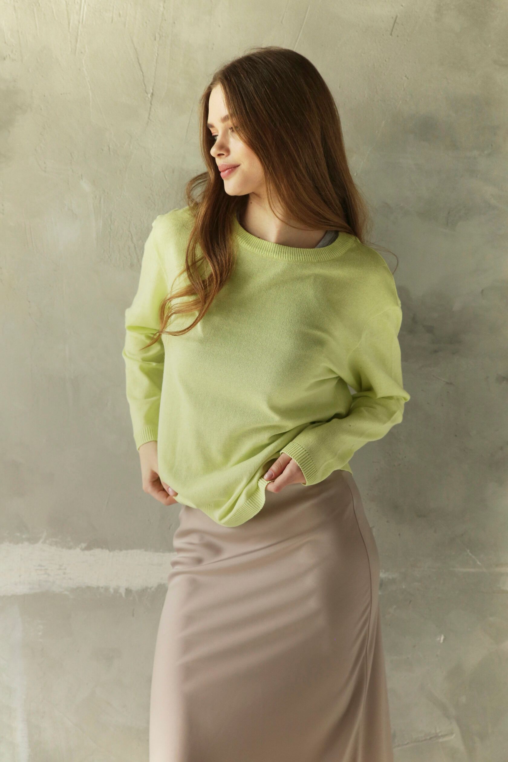 Лонгслив женский лайм L