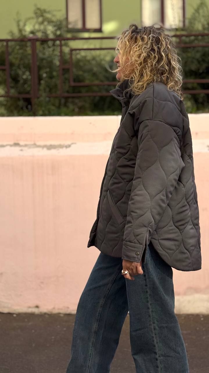 Куртка стеганая женская графит S