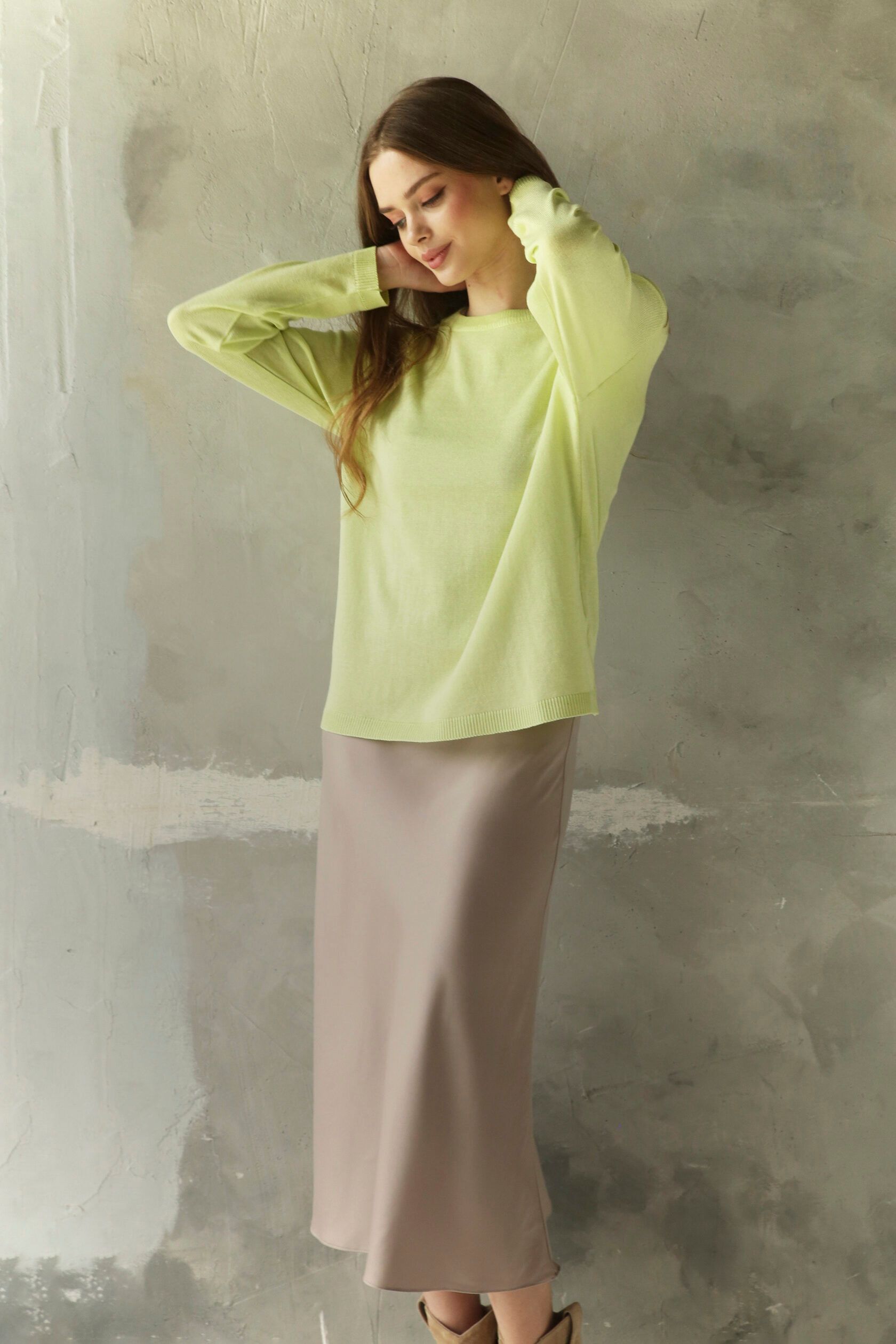 Лонгслив женский лайм L