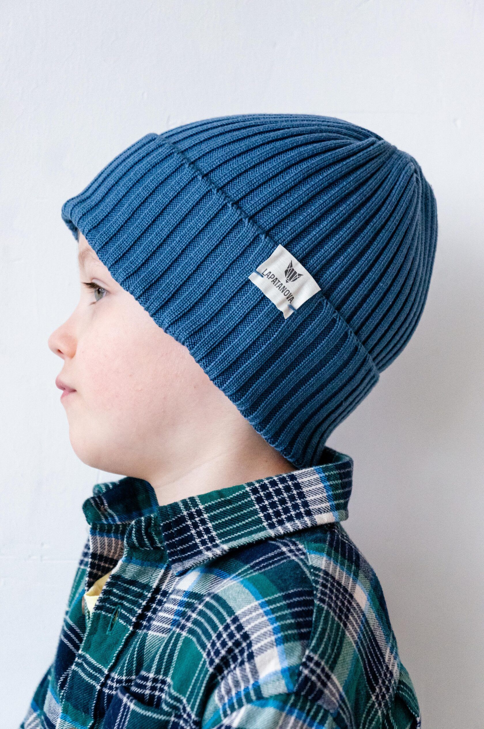 Шапка детская джинс L(4-6 лет)