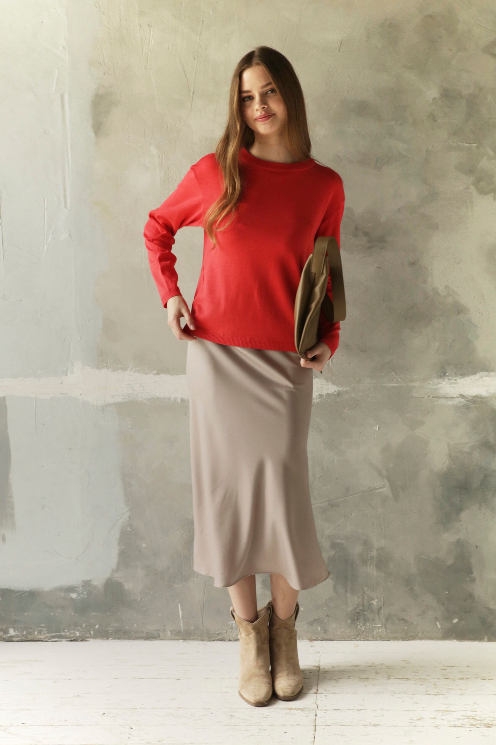 Лонгслив женский коралл XS-S