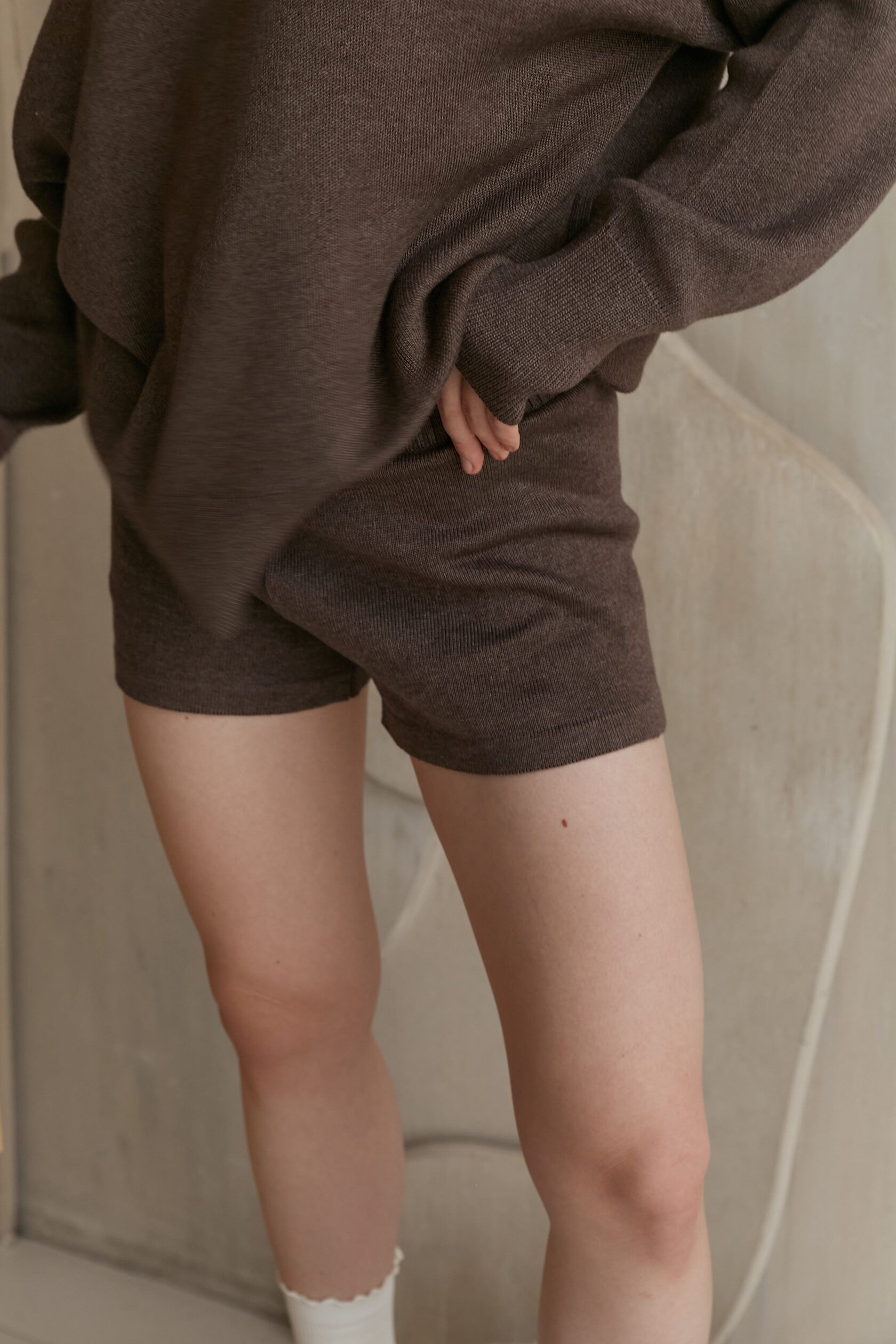 Шорты трикотажные тауп M