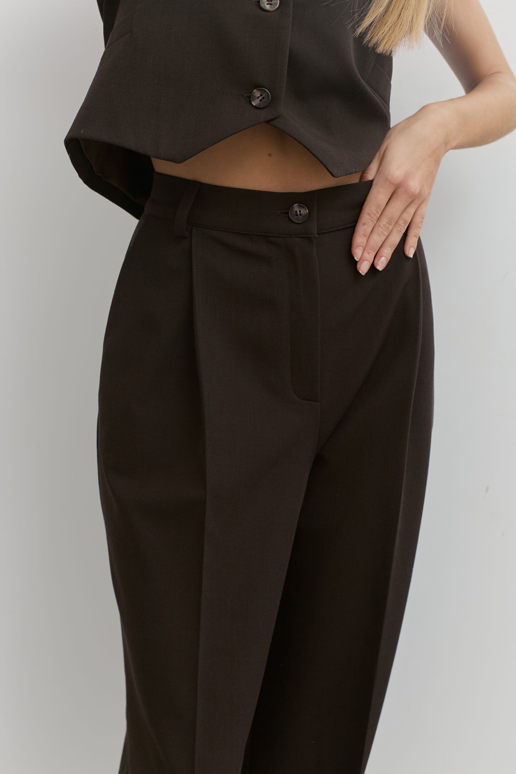 Брюки классика вискоза шоколадный S