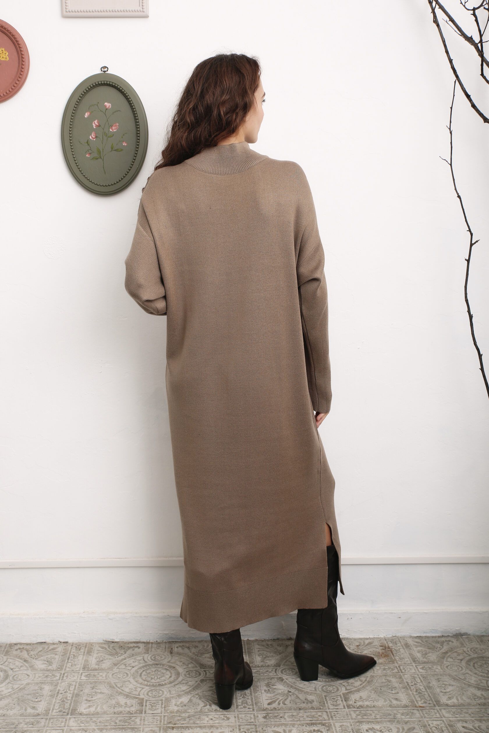 Платье интерлок макси полынь S-M