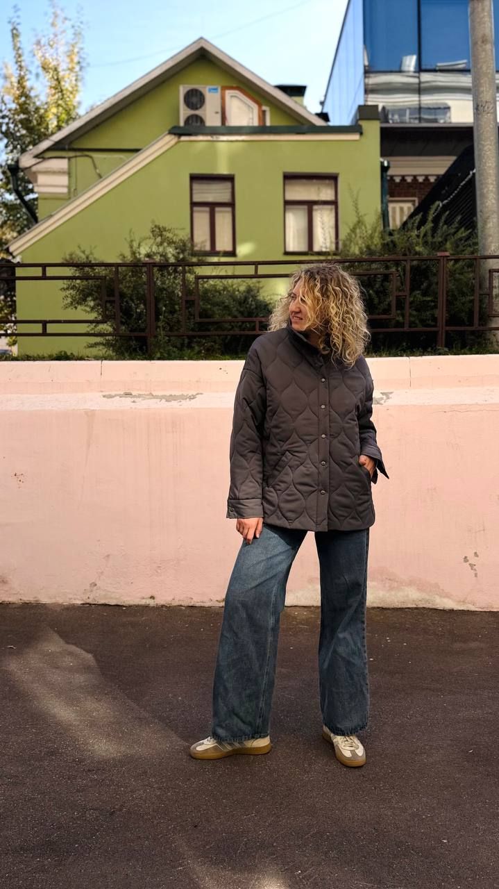 Куртка стеганая женская графит L