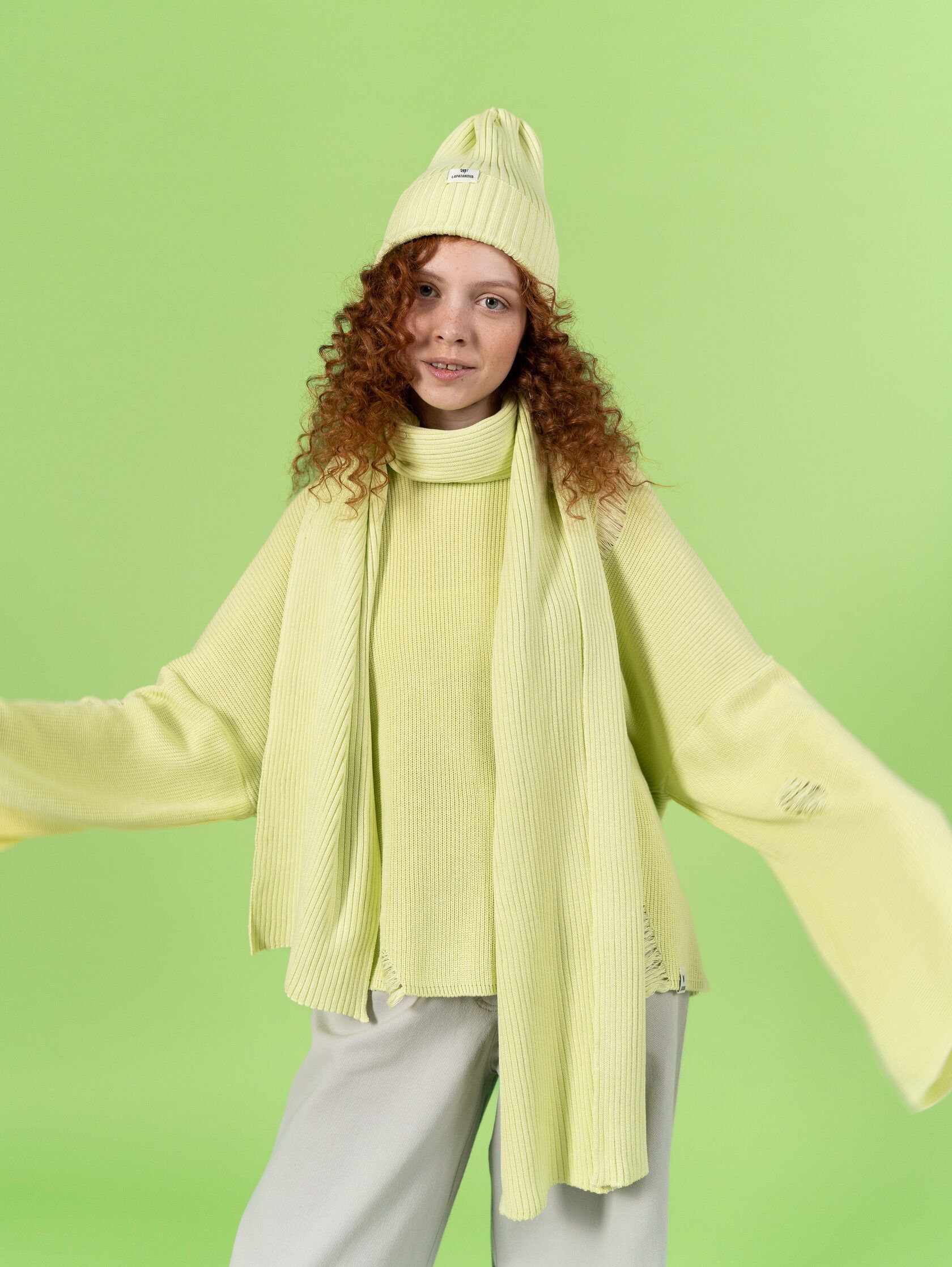 Шарф взрослый лайм S-L