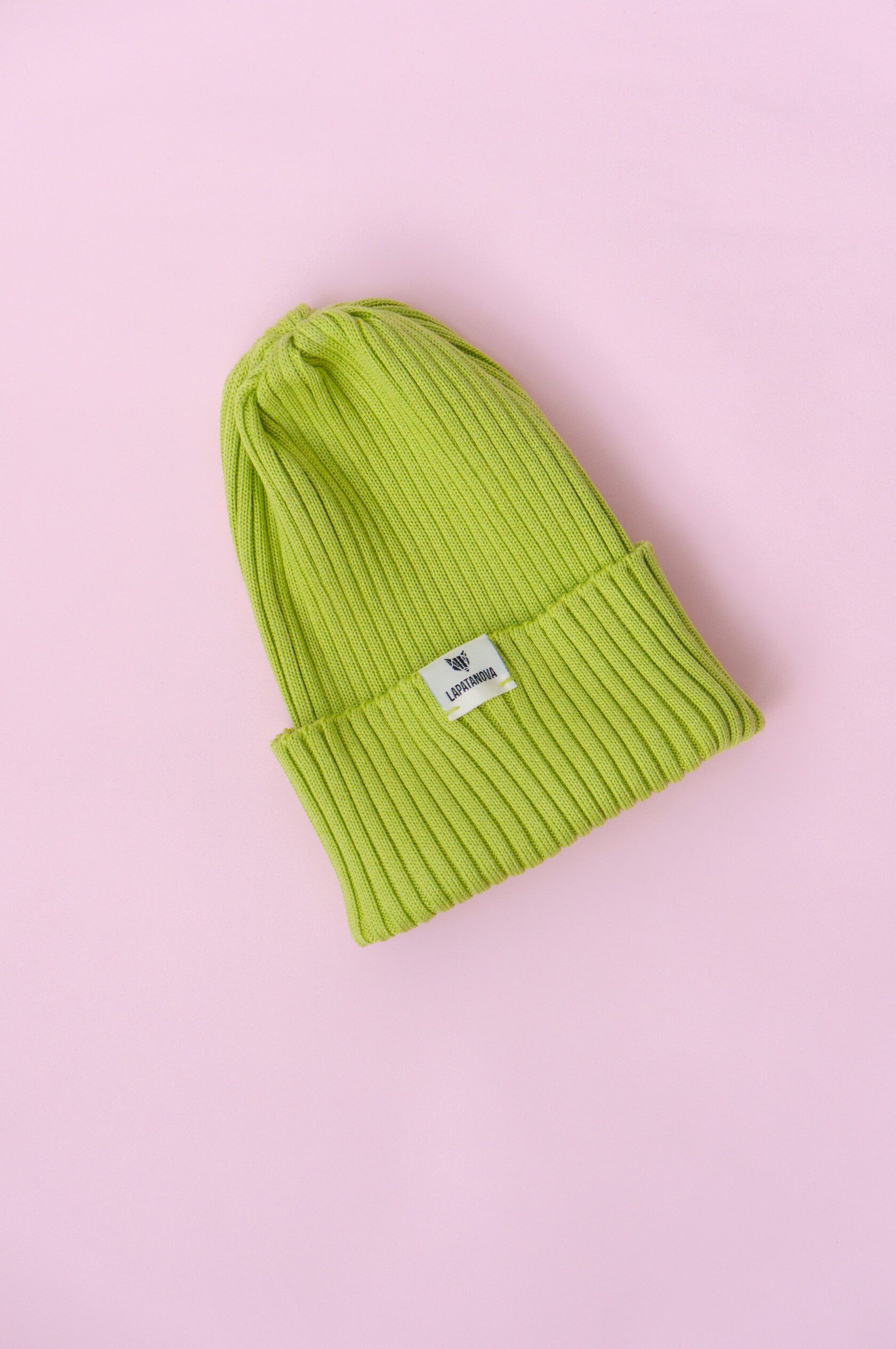 Шапка взрослая лайм S-L