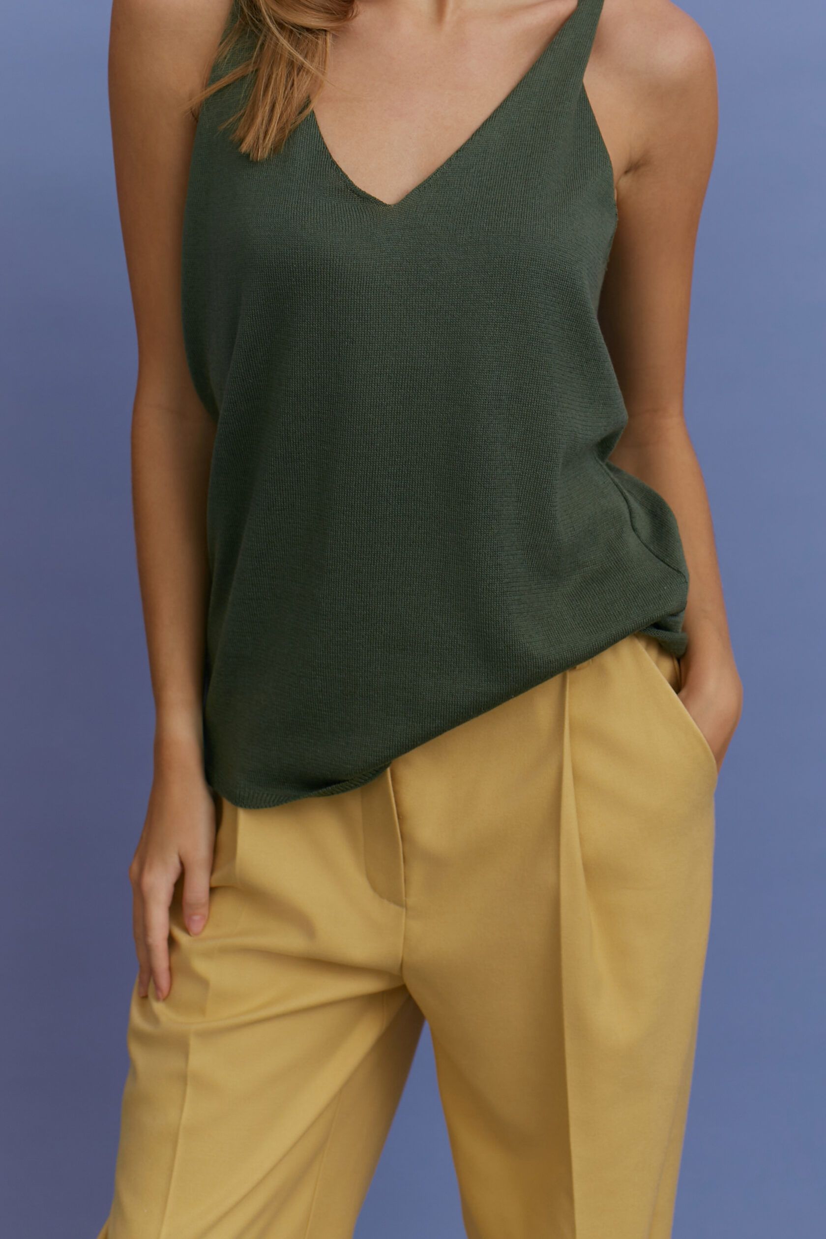 Брюки классика вискоза сливочно-желтый M