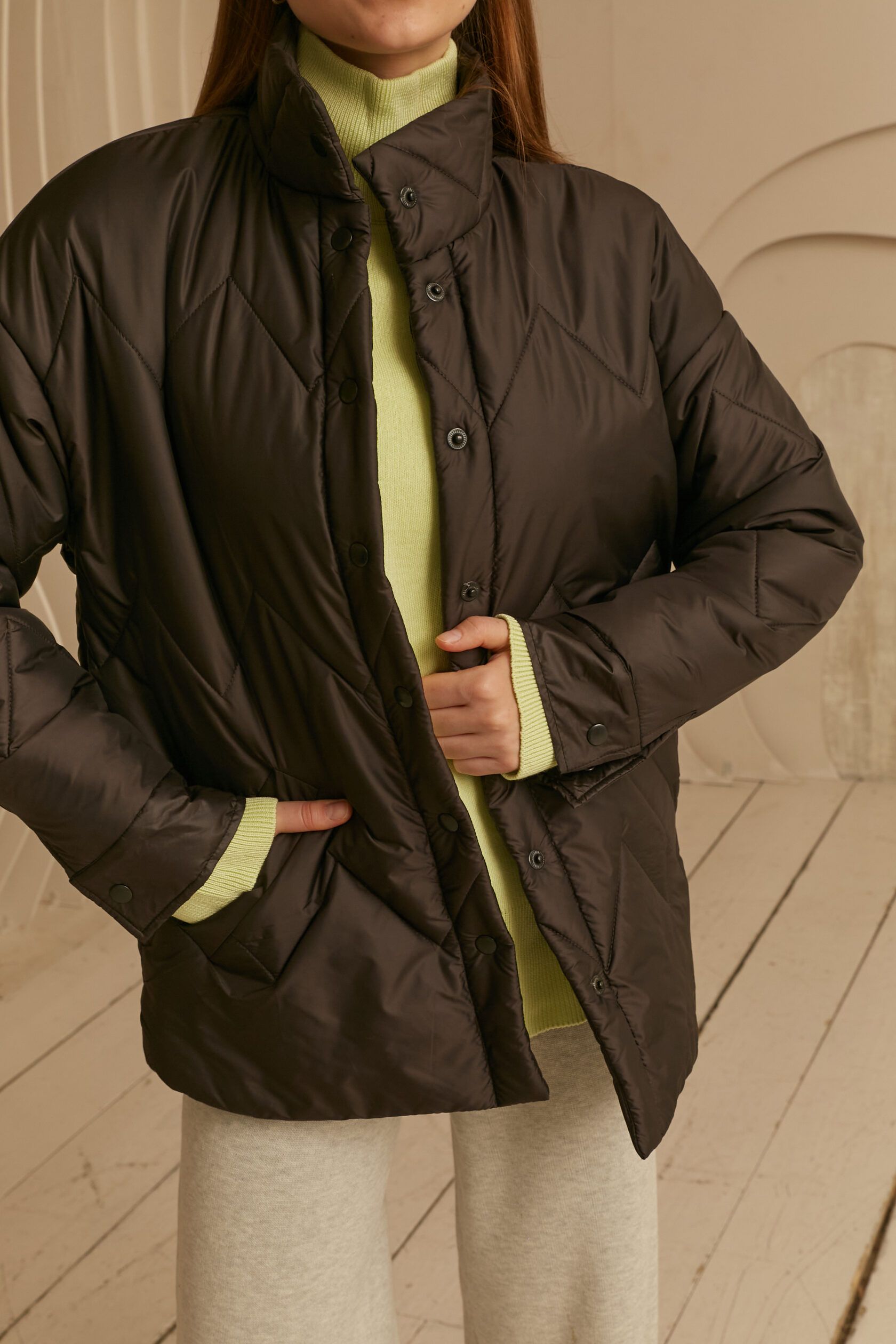 Куртка стеганая женская шоколад S