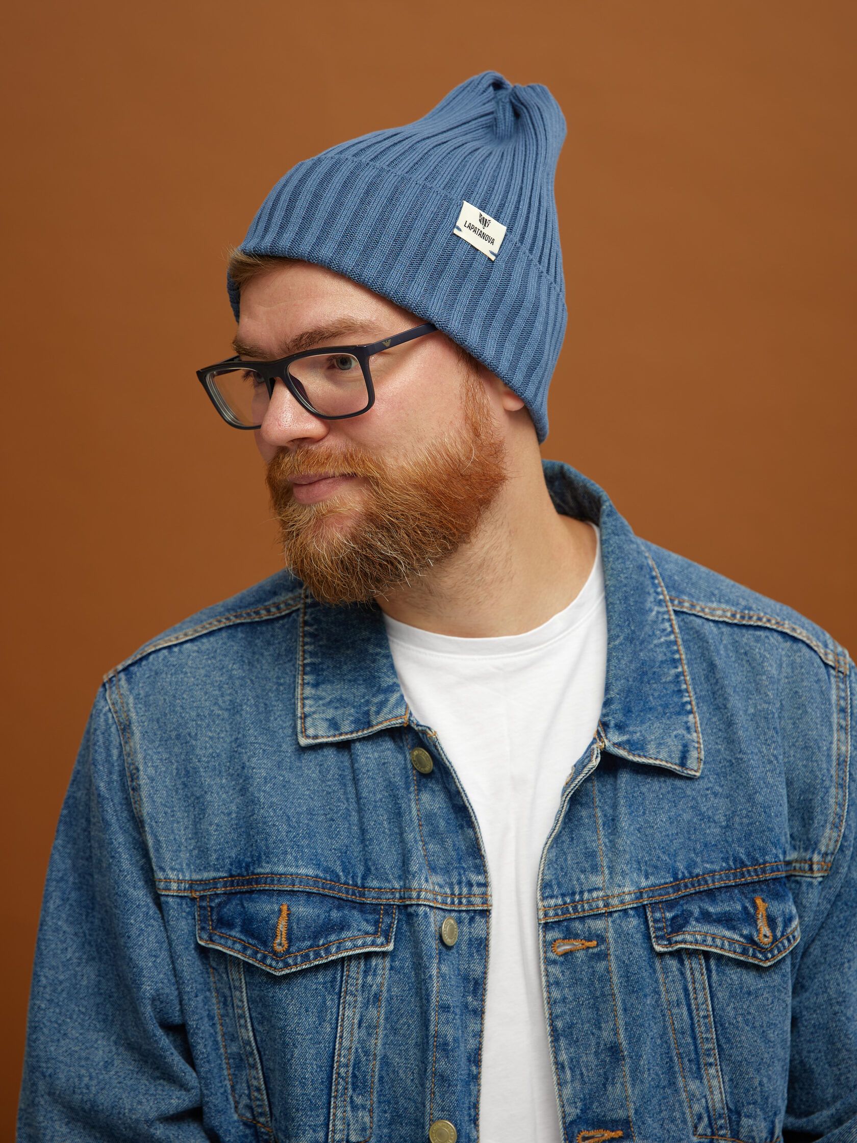 Шапка взрослая джинс S-L