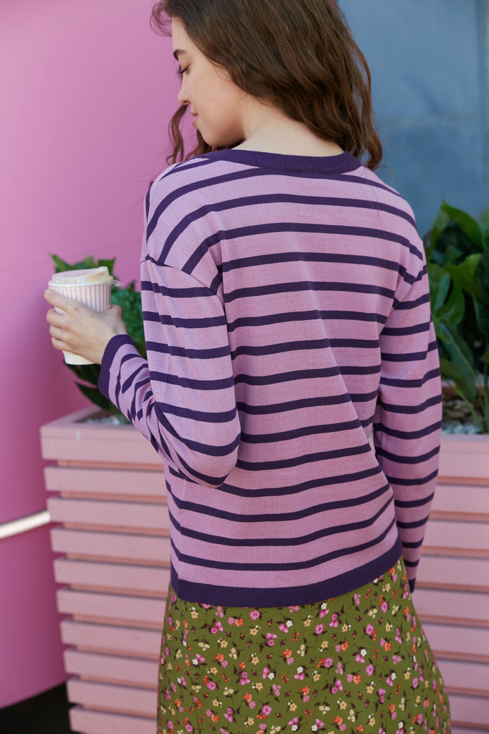 Тельняшка тонкая лиловый L