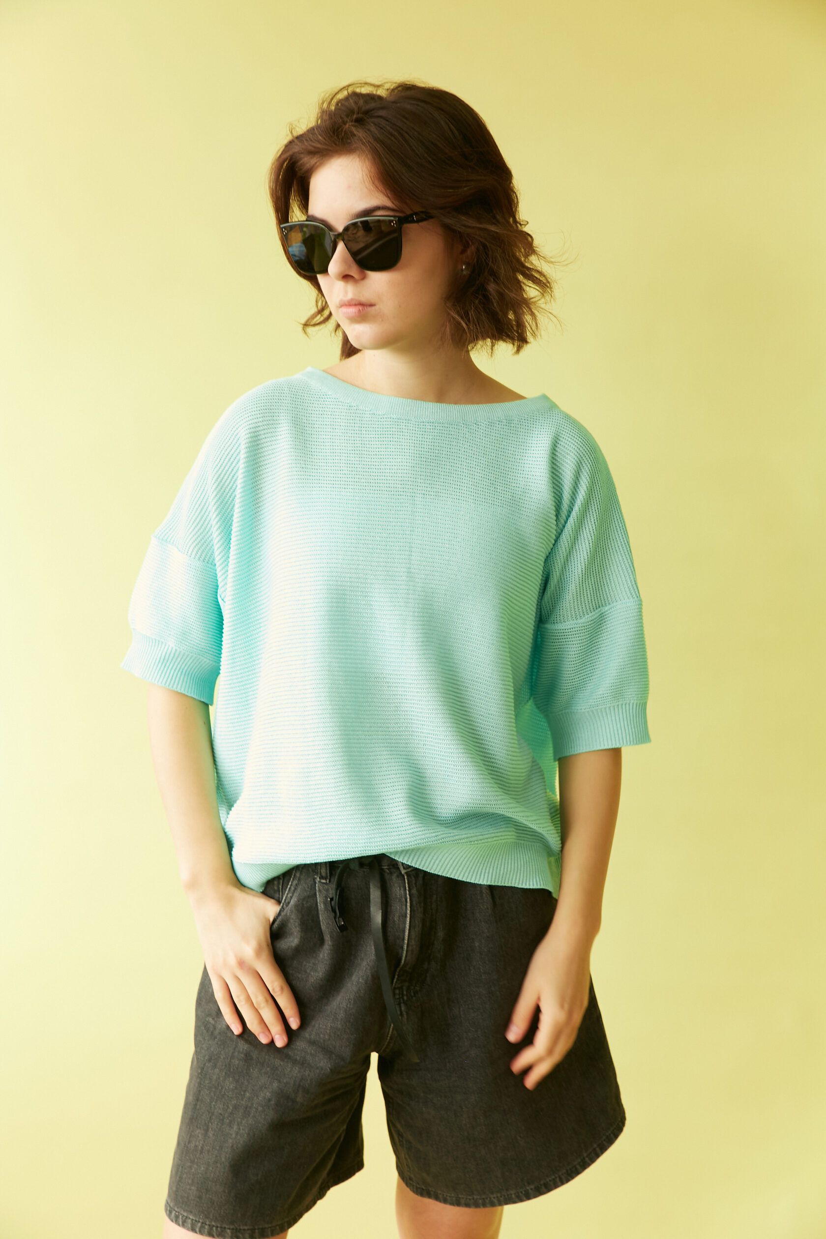 Футболка трикотажная мята S-L