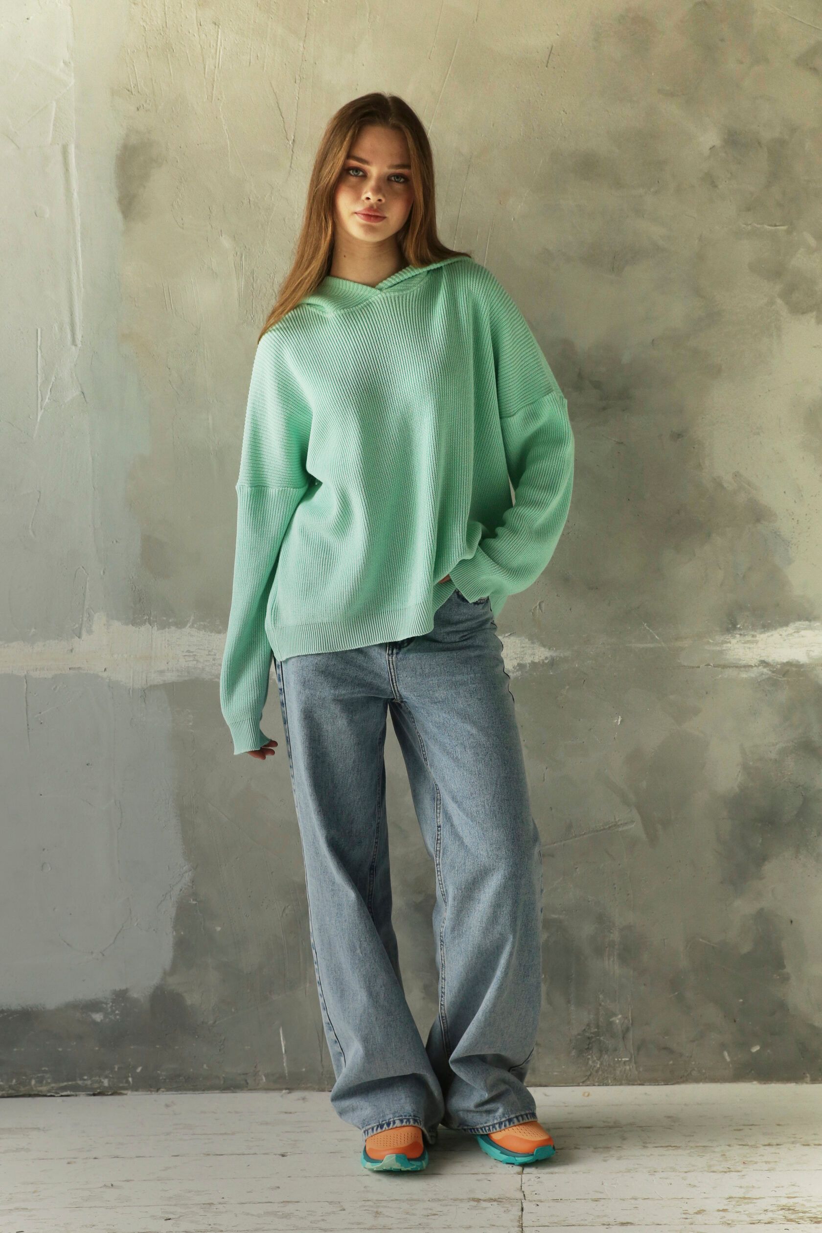 Худи женское с капюшоном мята one size