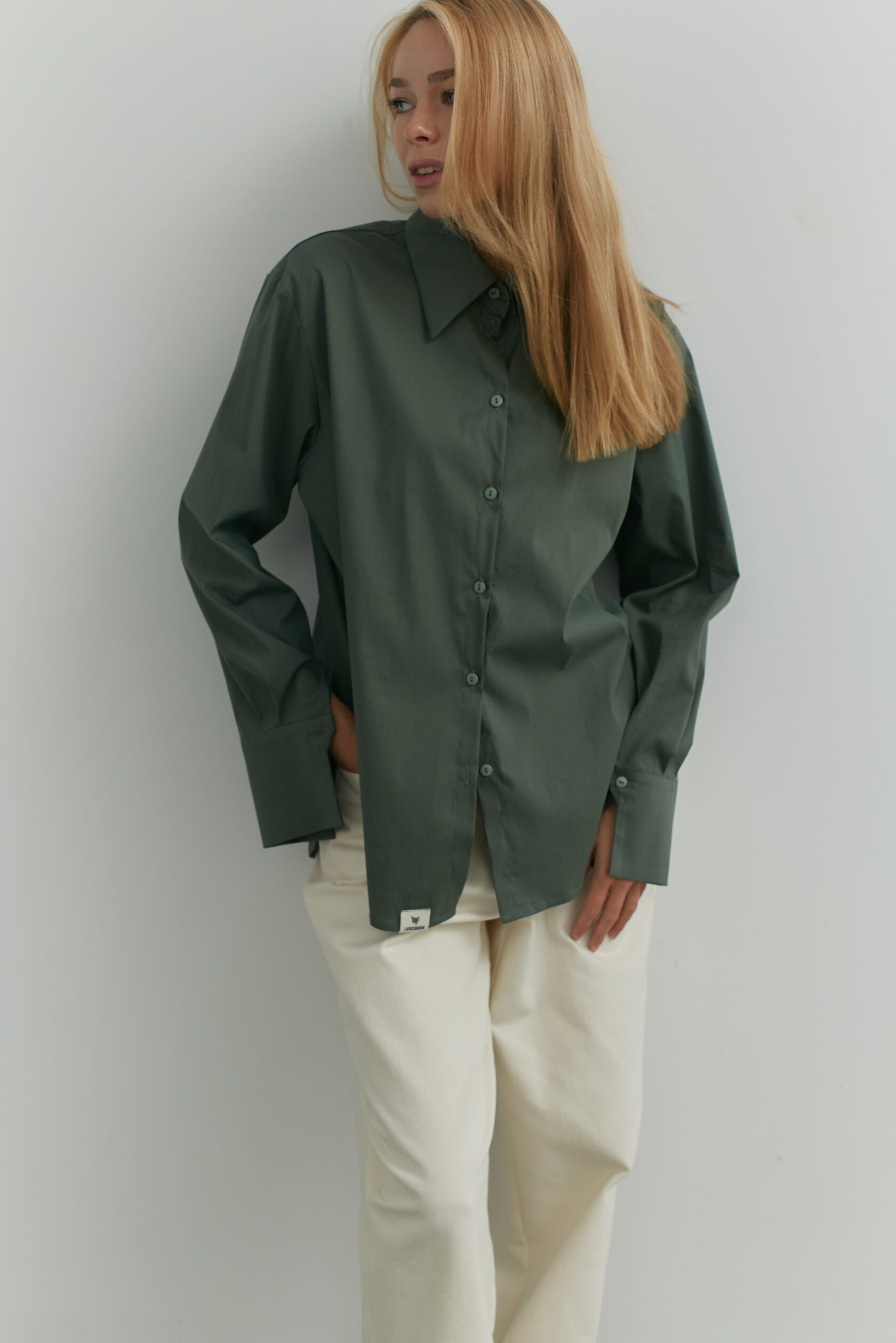 Рубашка хлопок полынь S-L