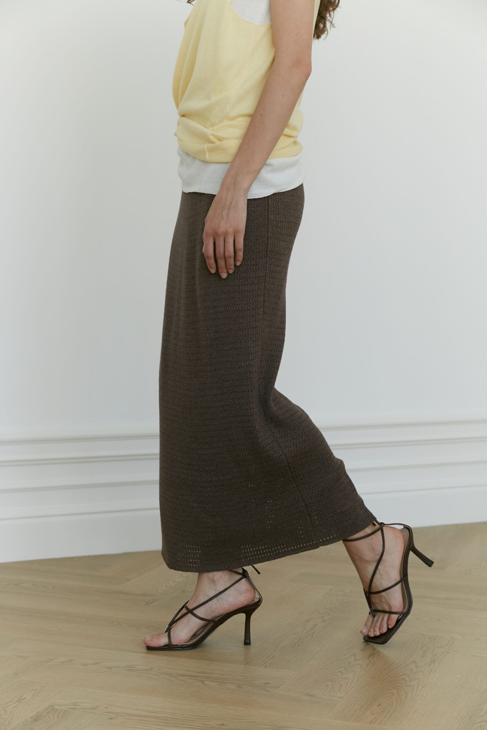 Юбка трикотажная ажур Бриз тауп XS-S