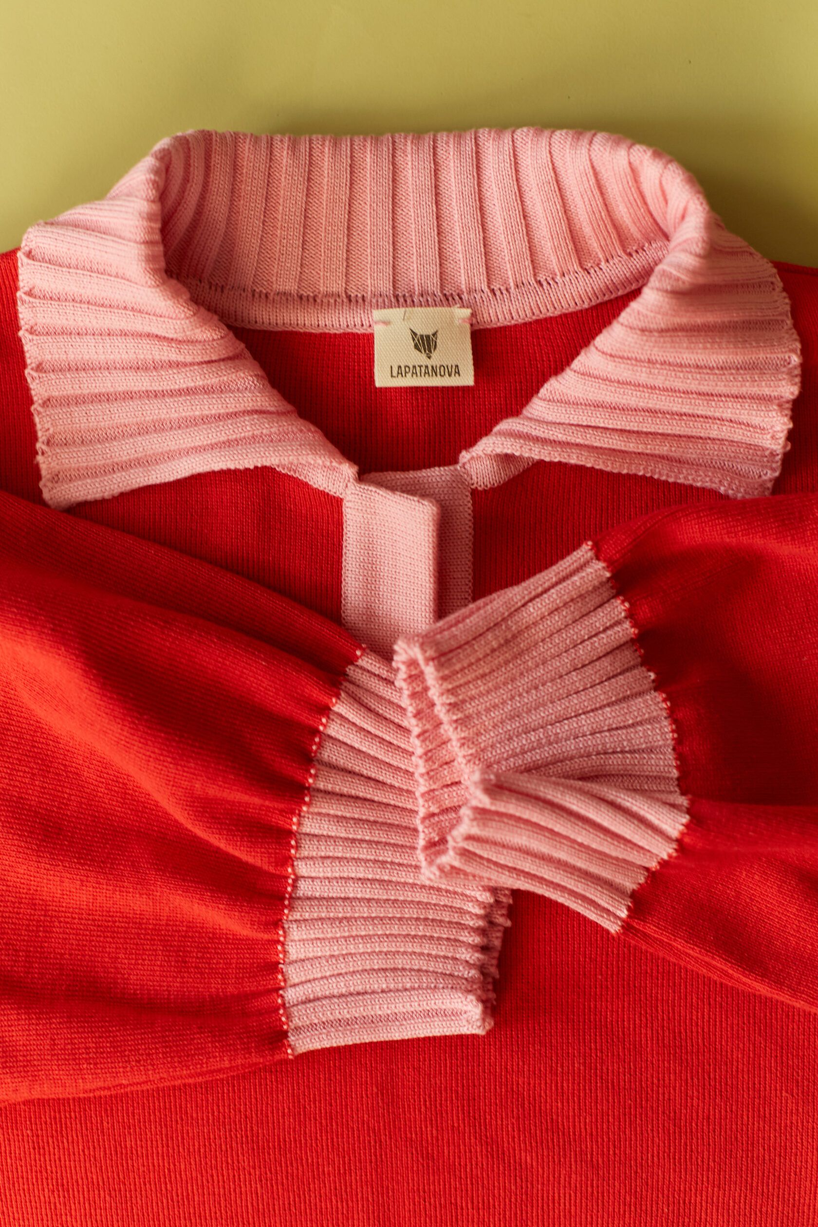 Поло трикотажное алый с розовым M-L