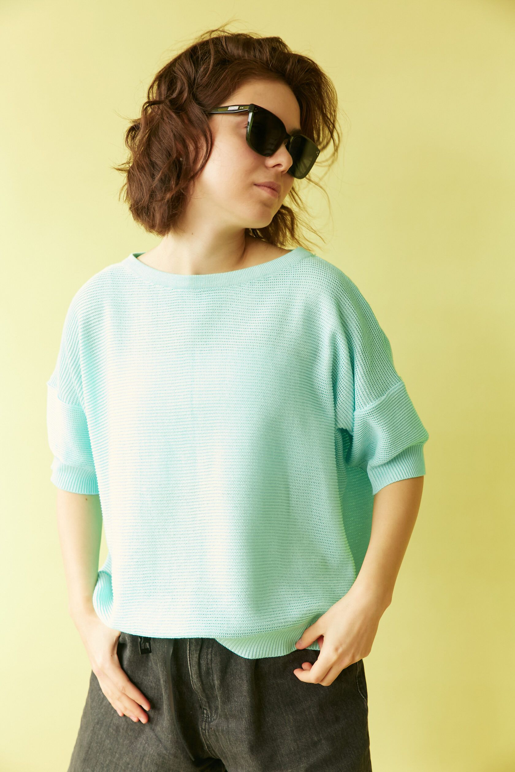 Футболка трикотажная мята S-L