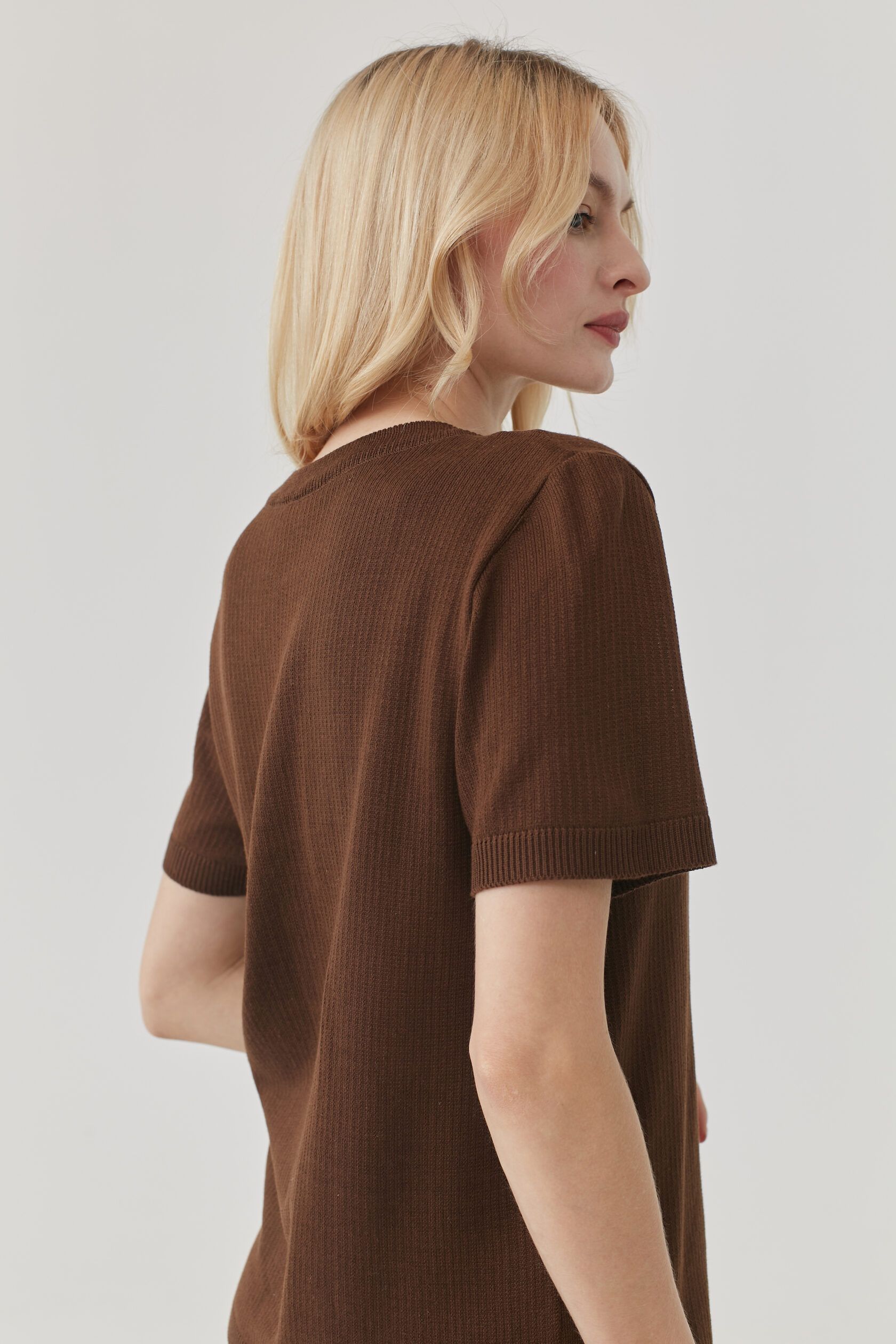 Футболка трикотажная косичка шоколад S-M