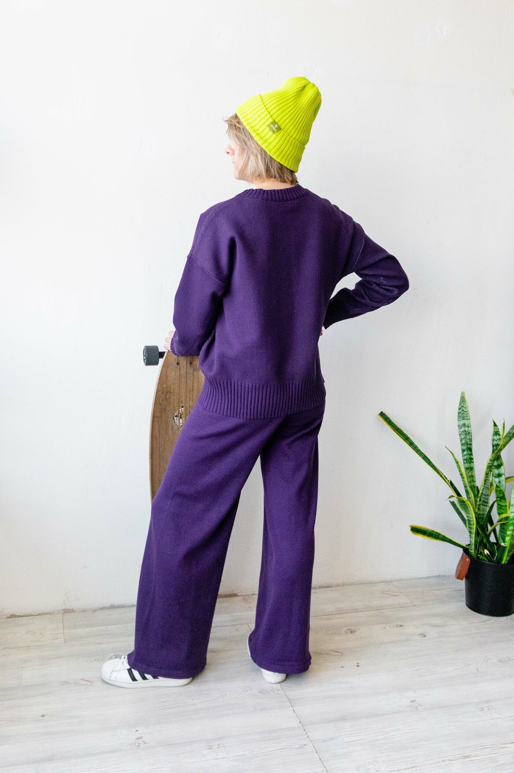 Брюки трикотаж фиолетовый XS-S