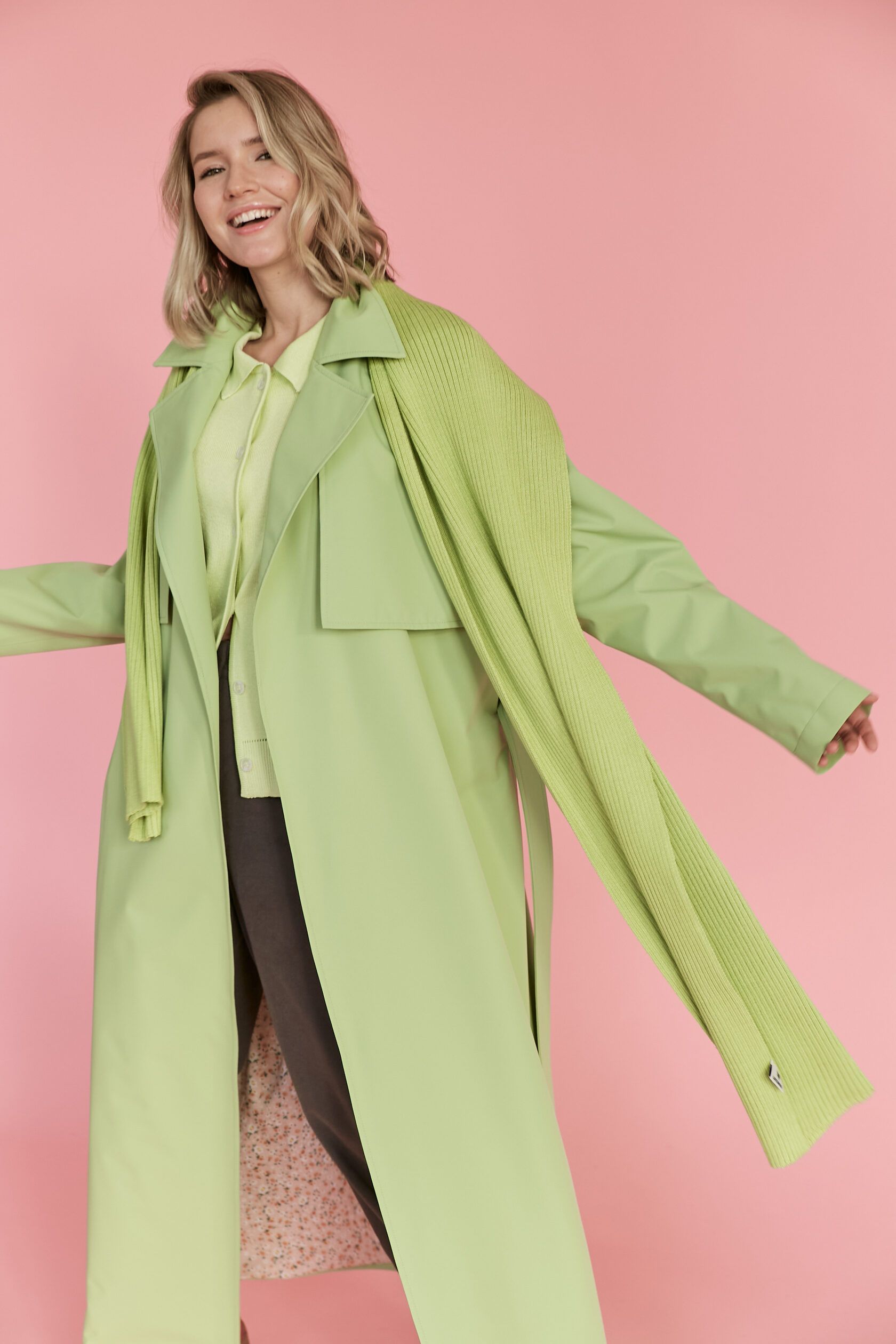 Тренч женский лайм S-M