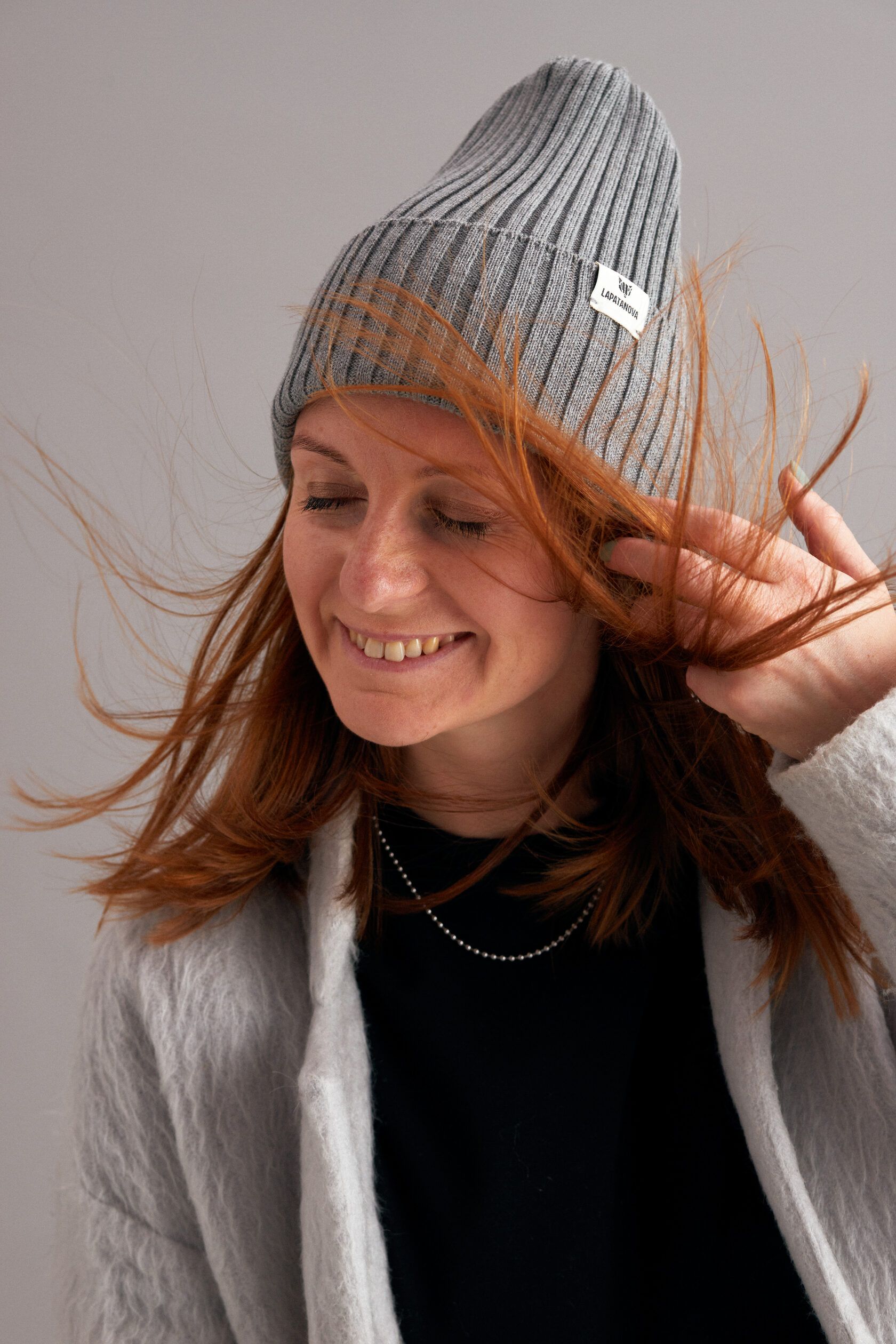 Шапка Взрослая серый меланж S-L