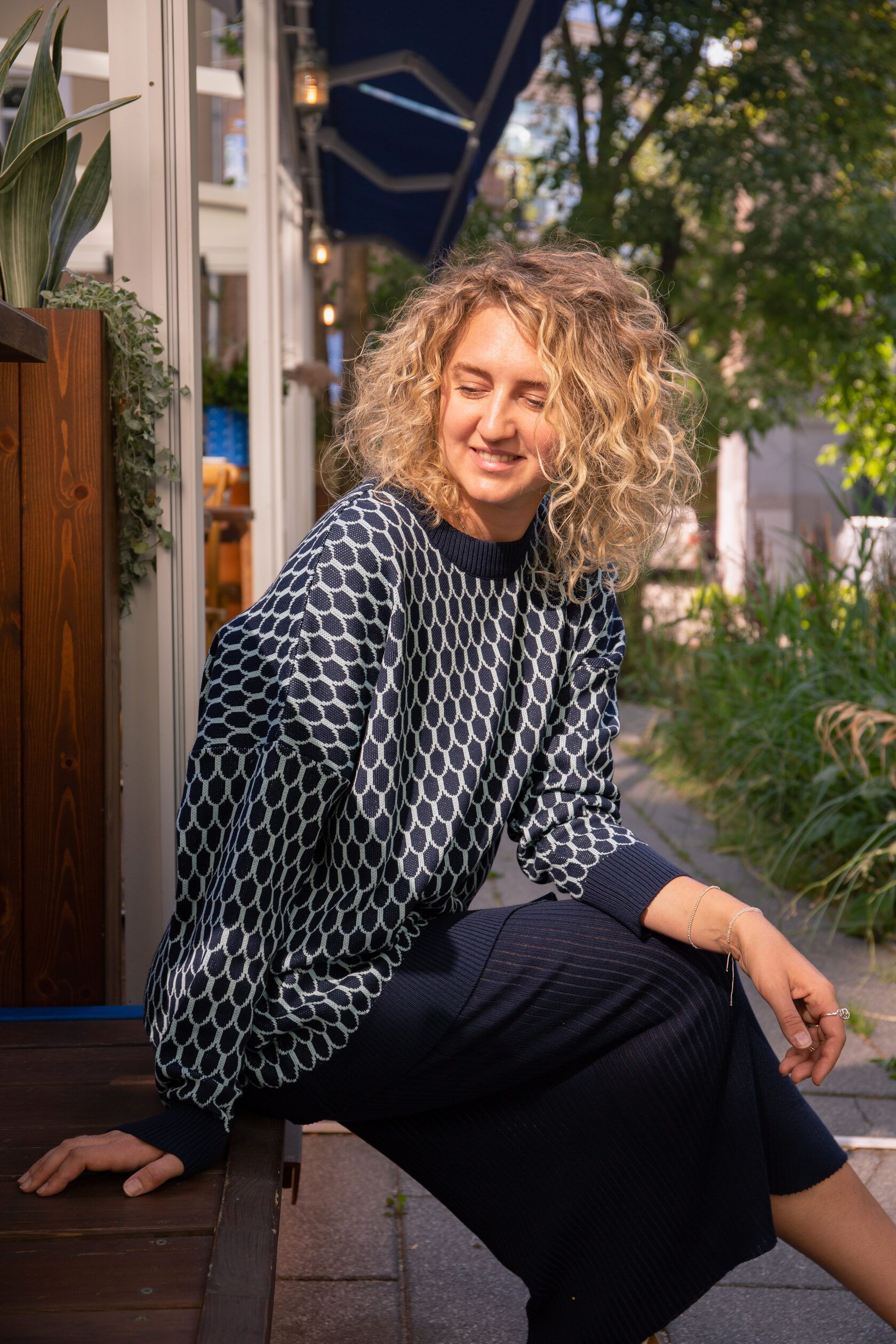 Юбка лапша синий one size