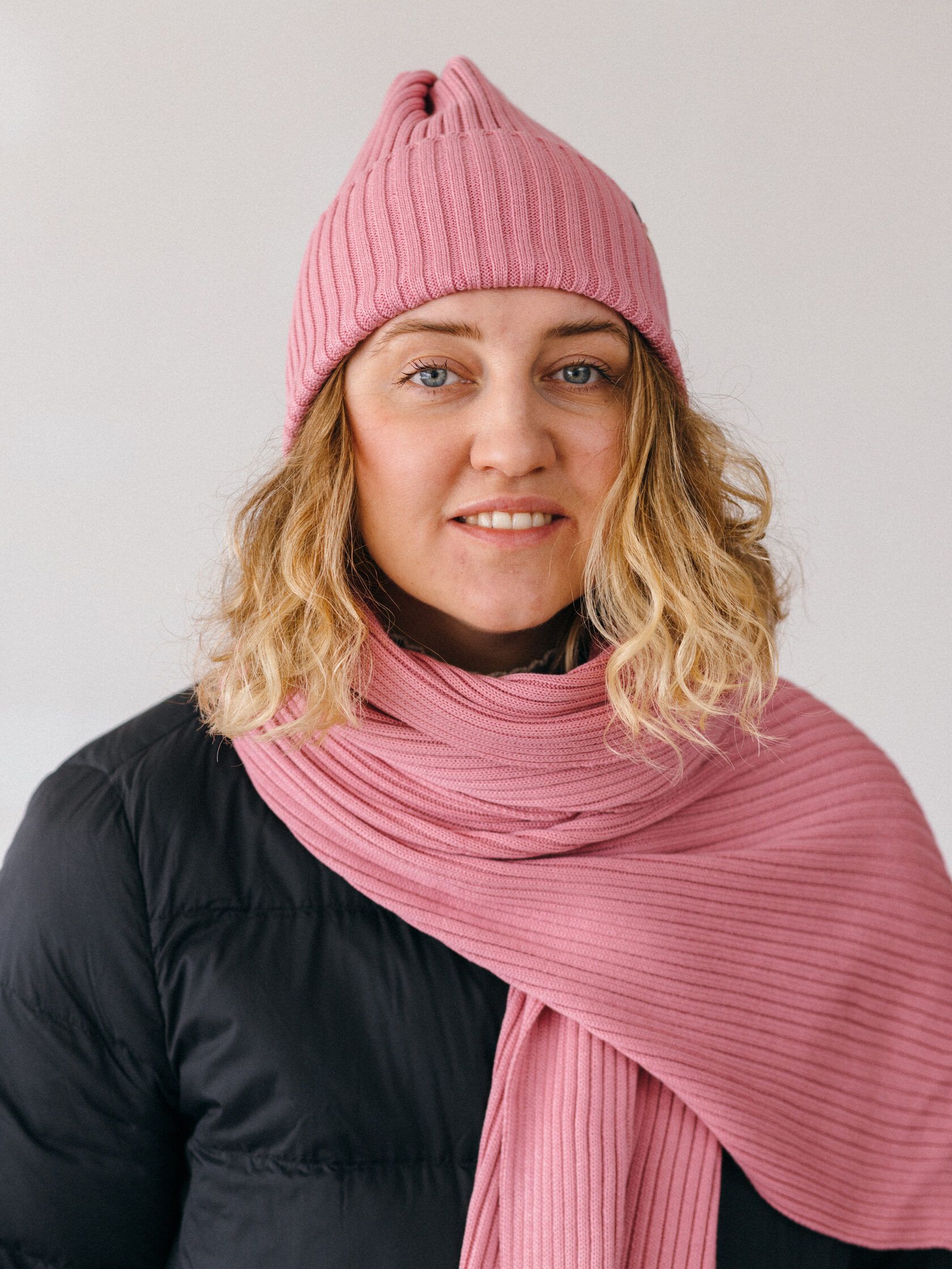 Шарф взрослый классический розовый S-L