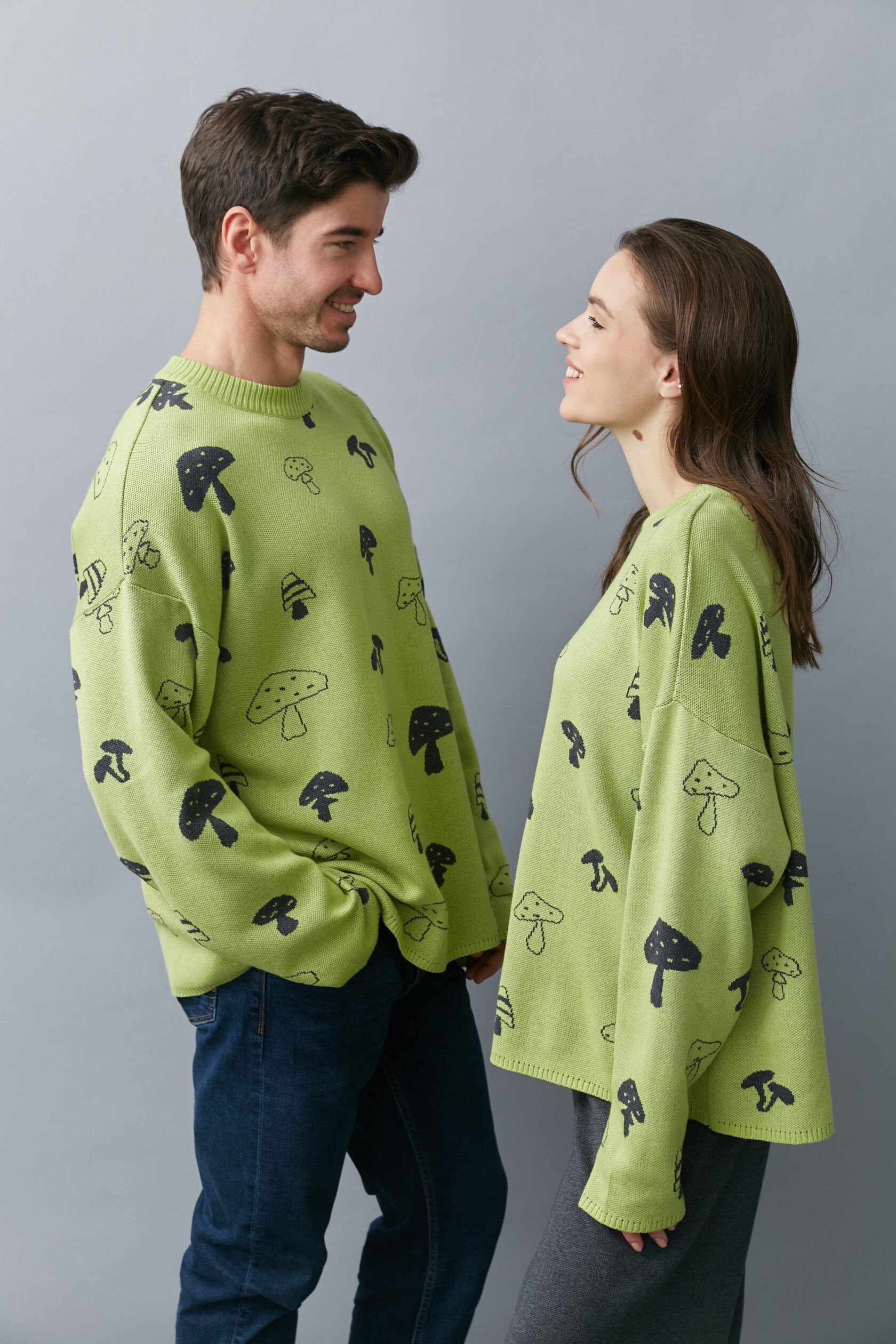 Джемпер мужской Грибочки лайм one size